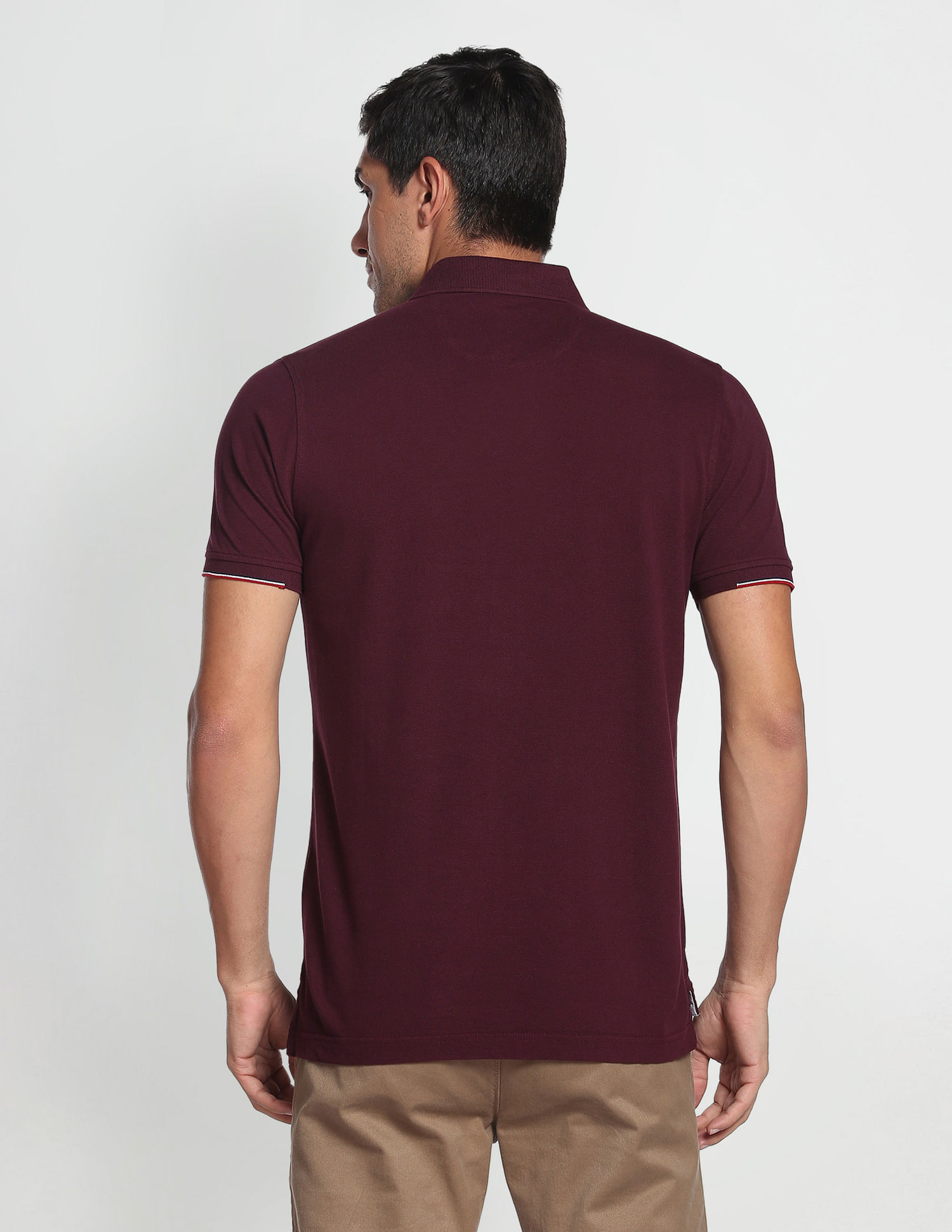 Arrow Sports Compact Cotton Solid Polo Shirt
