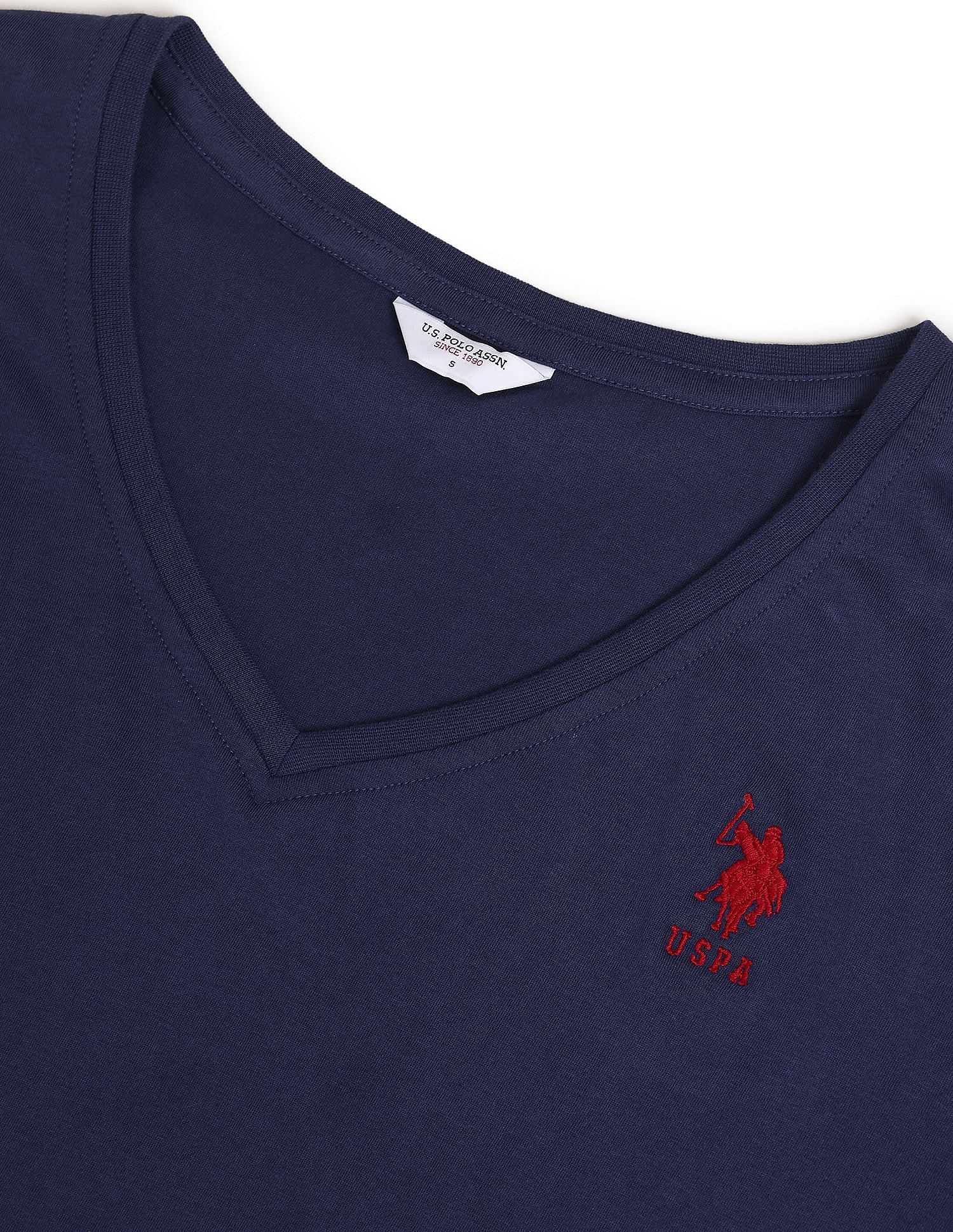 U.S. Polo Assn. Women V-Neck Long Sleeve Solid Top