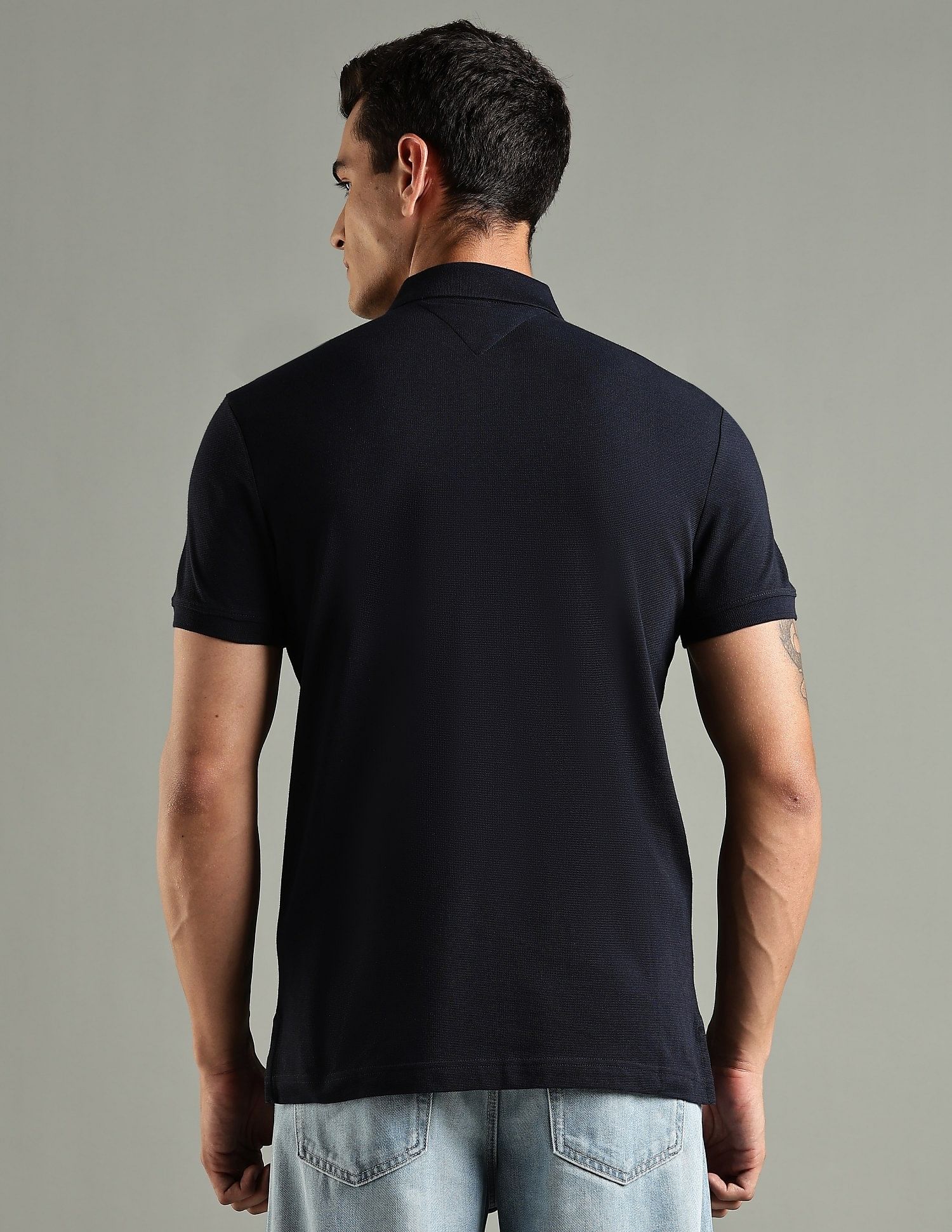 Tommy Hilfiger Solid Regular Fit Cotton Polo T-Shirt