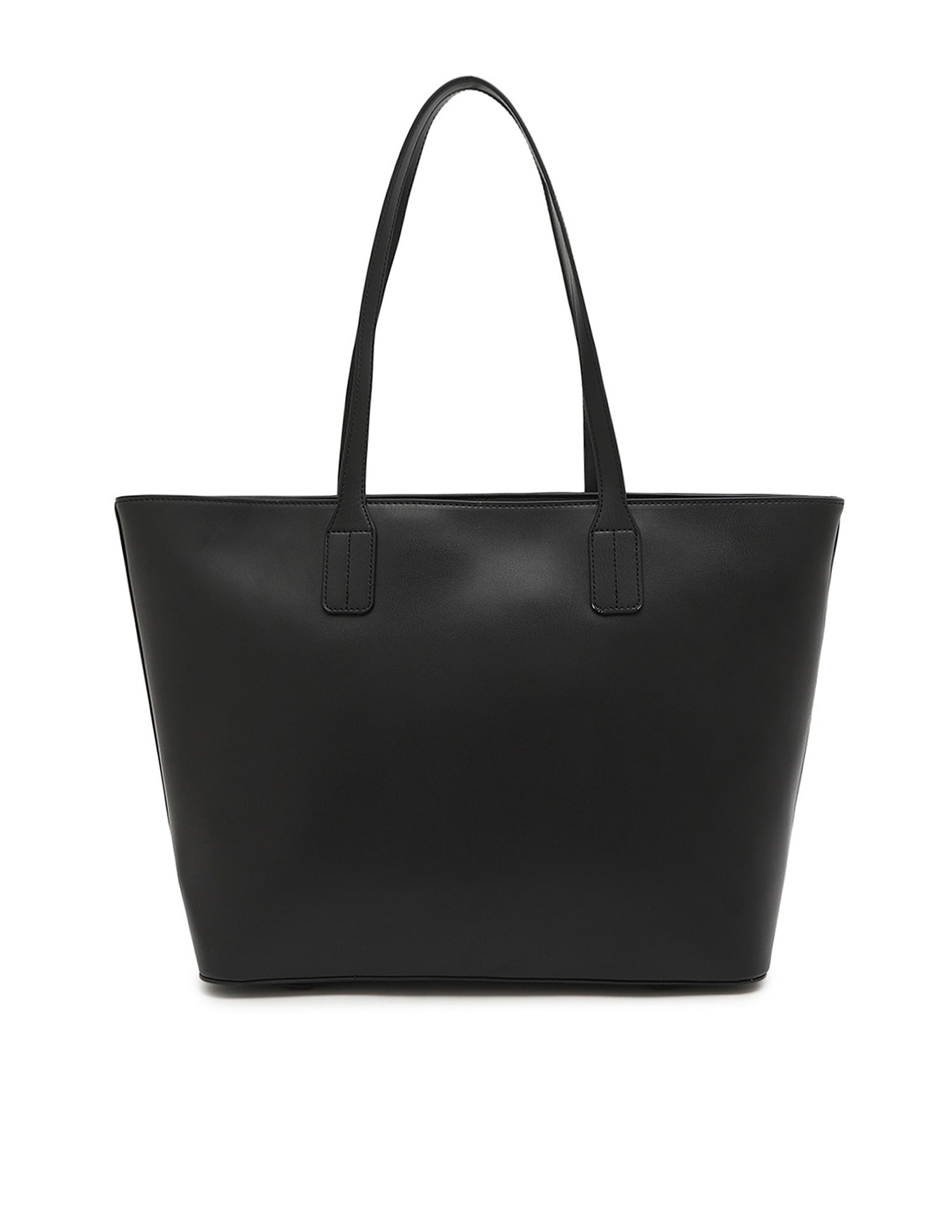 Tommy Hilfiger Printed Black PU Totes