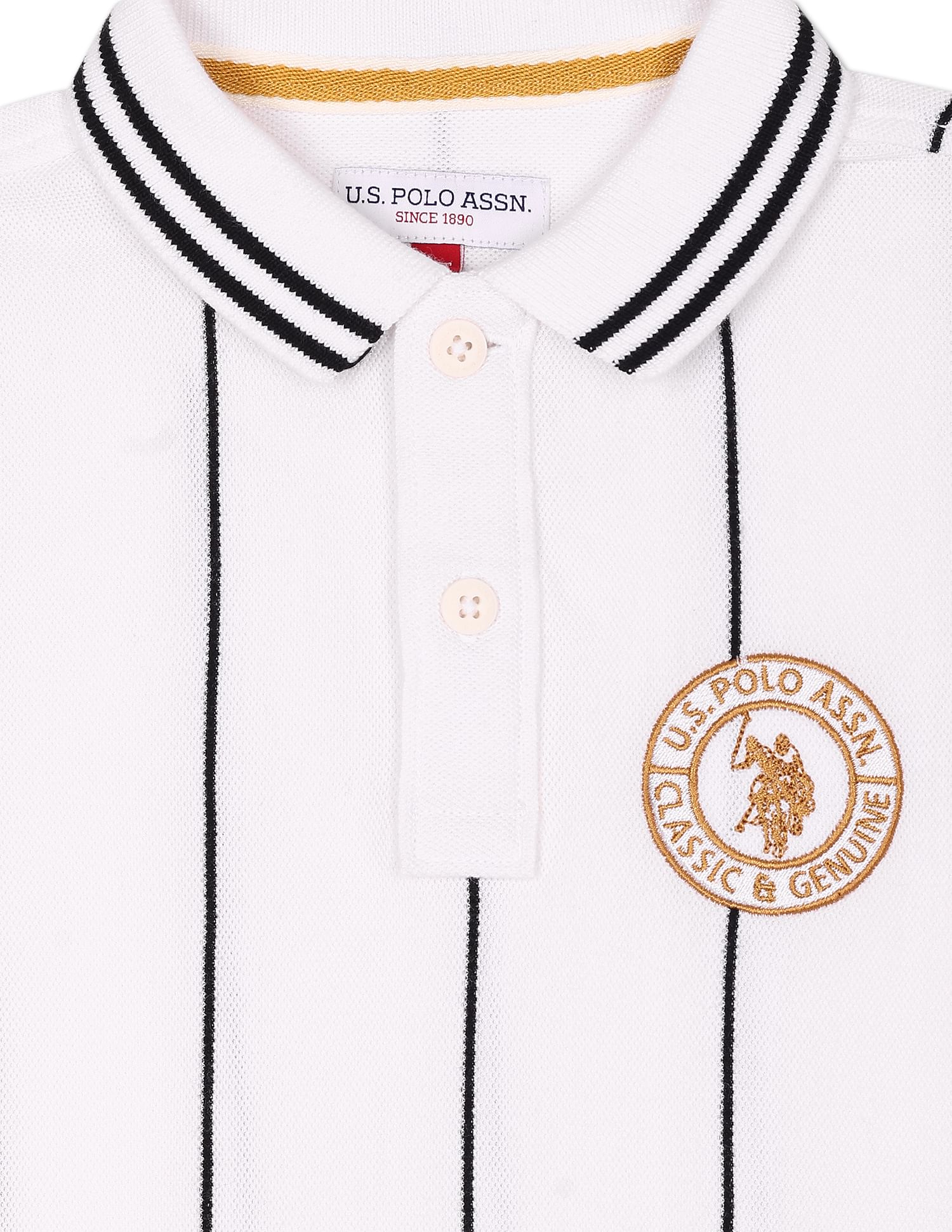 U.S. Polo Assn. Kids Vertical Stripe Cotton Polo Shirt