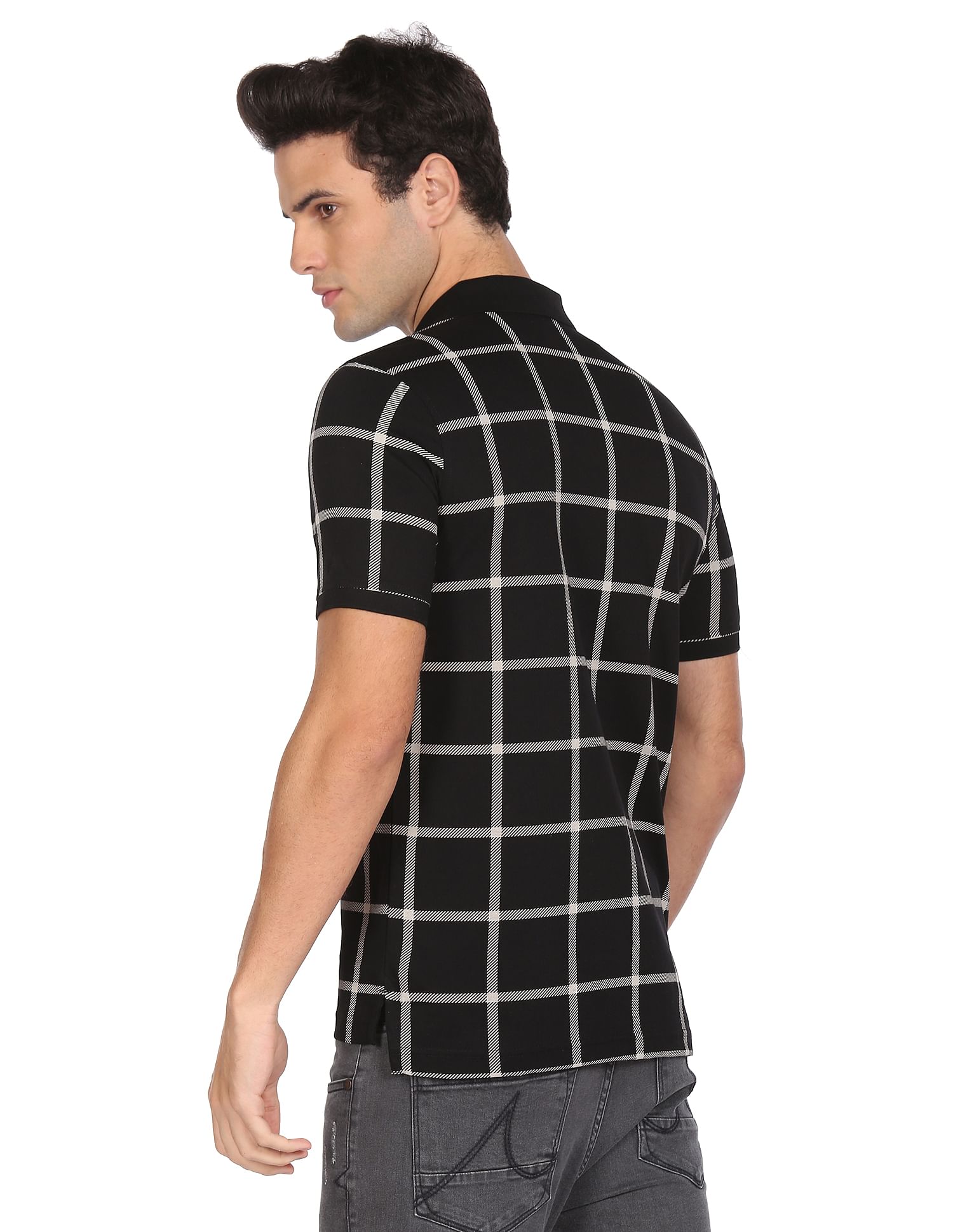 Checkered hotsell polo men