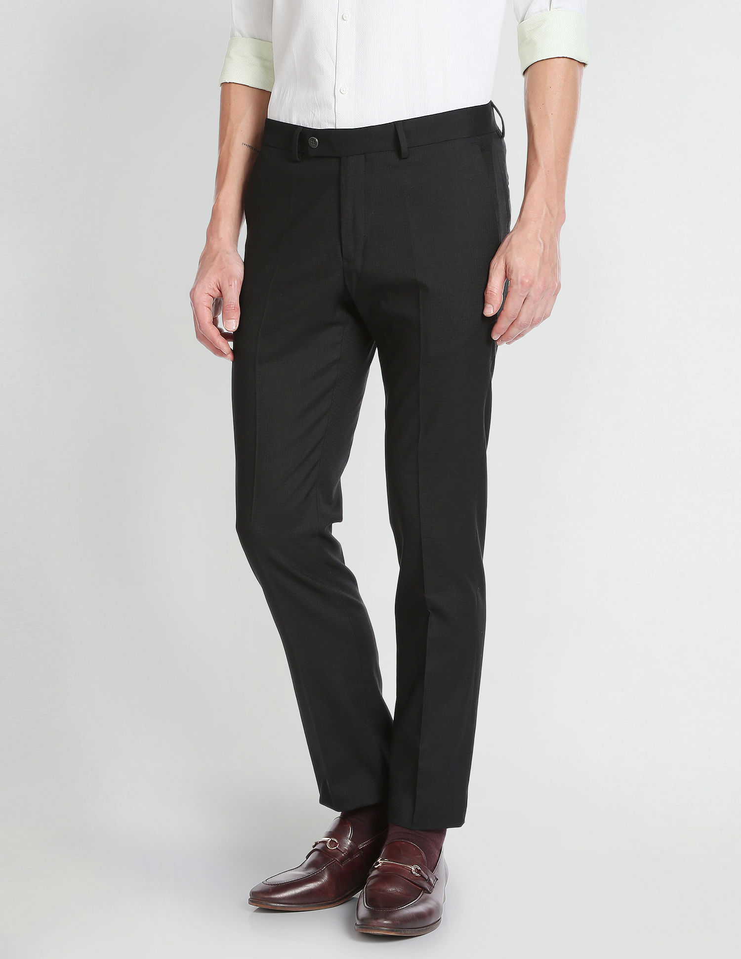 Arrow Micro Check Dobby Formal Trousers