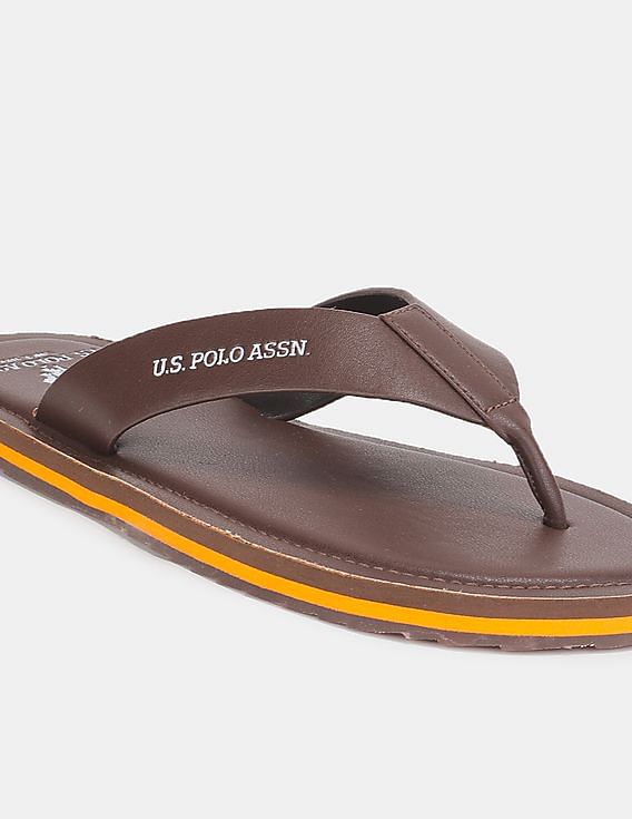 U.S. Polo Assn. V-Strap Brand Print Aldan Flip Flops