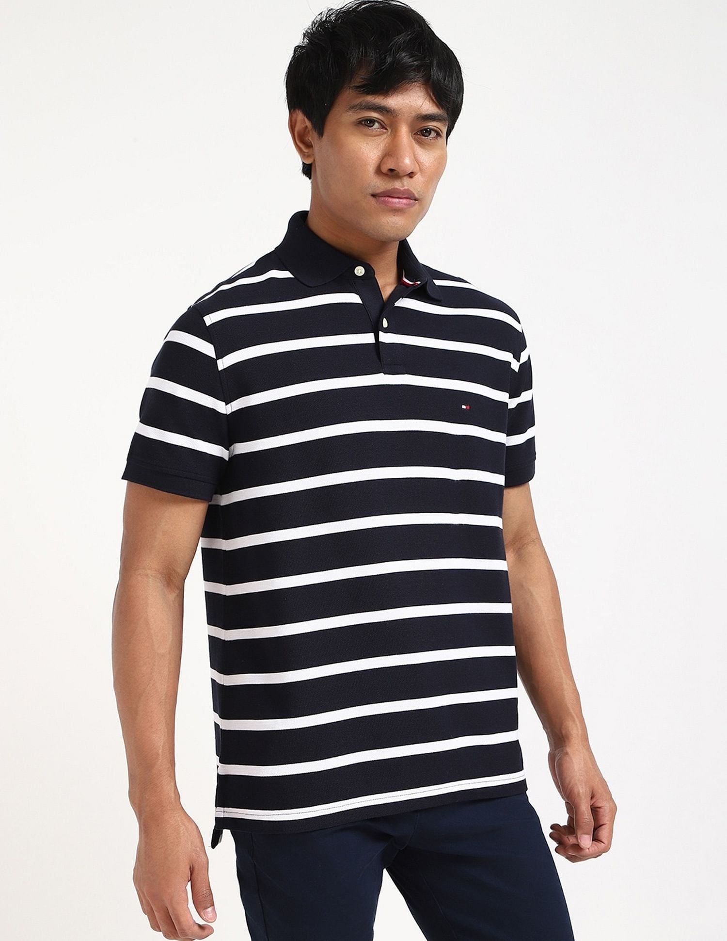 Tommy Hilfiger Striped Regular-Fit Cotton Polo Shirt