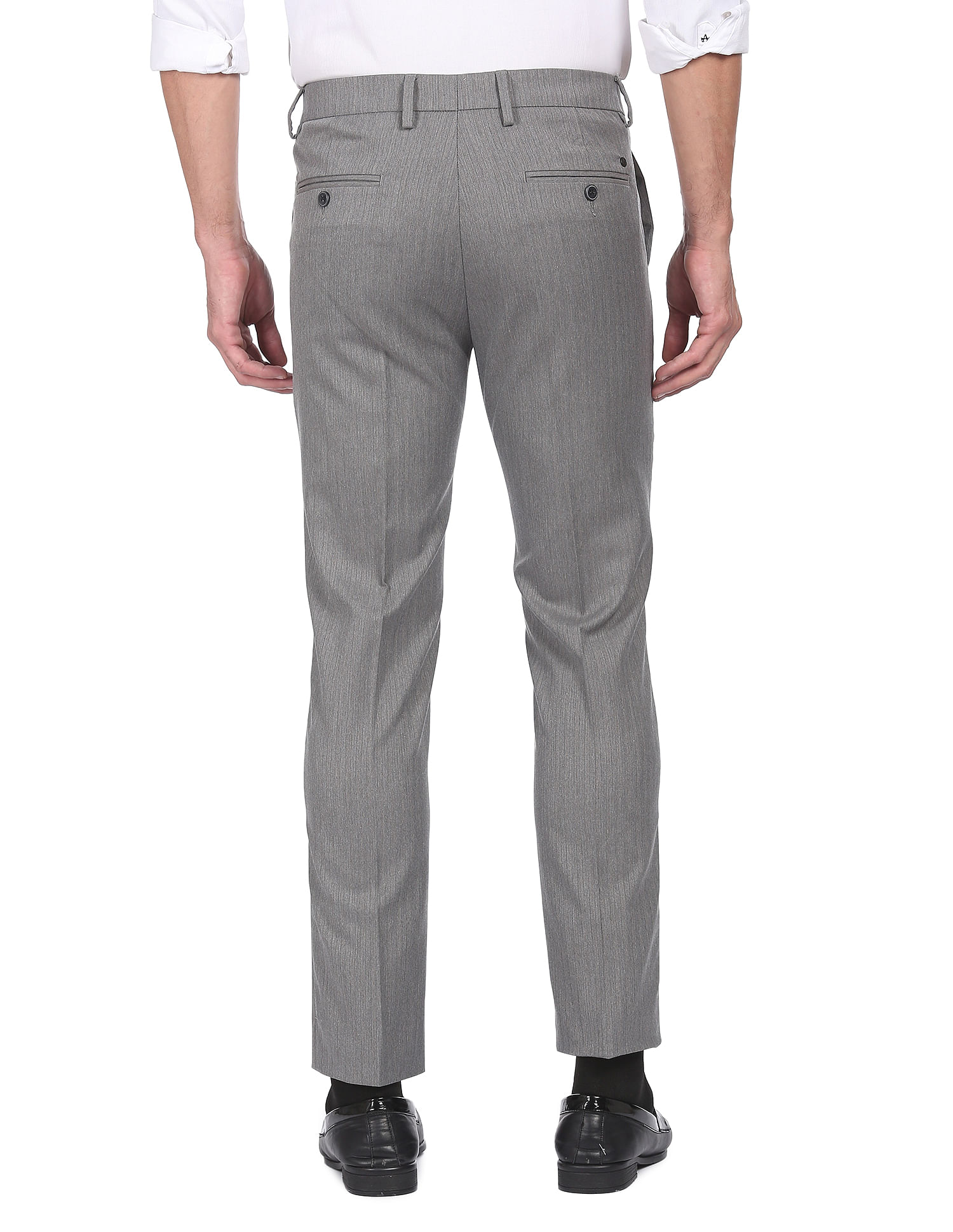 Buy Men Olive Stripe Slim Fit Formal Trousers Online - 726438 | Peter  England