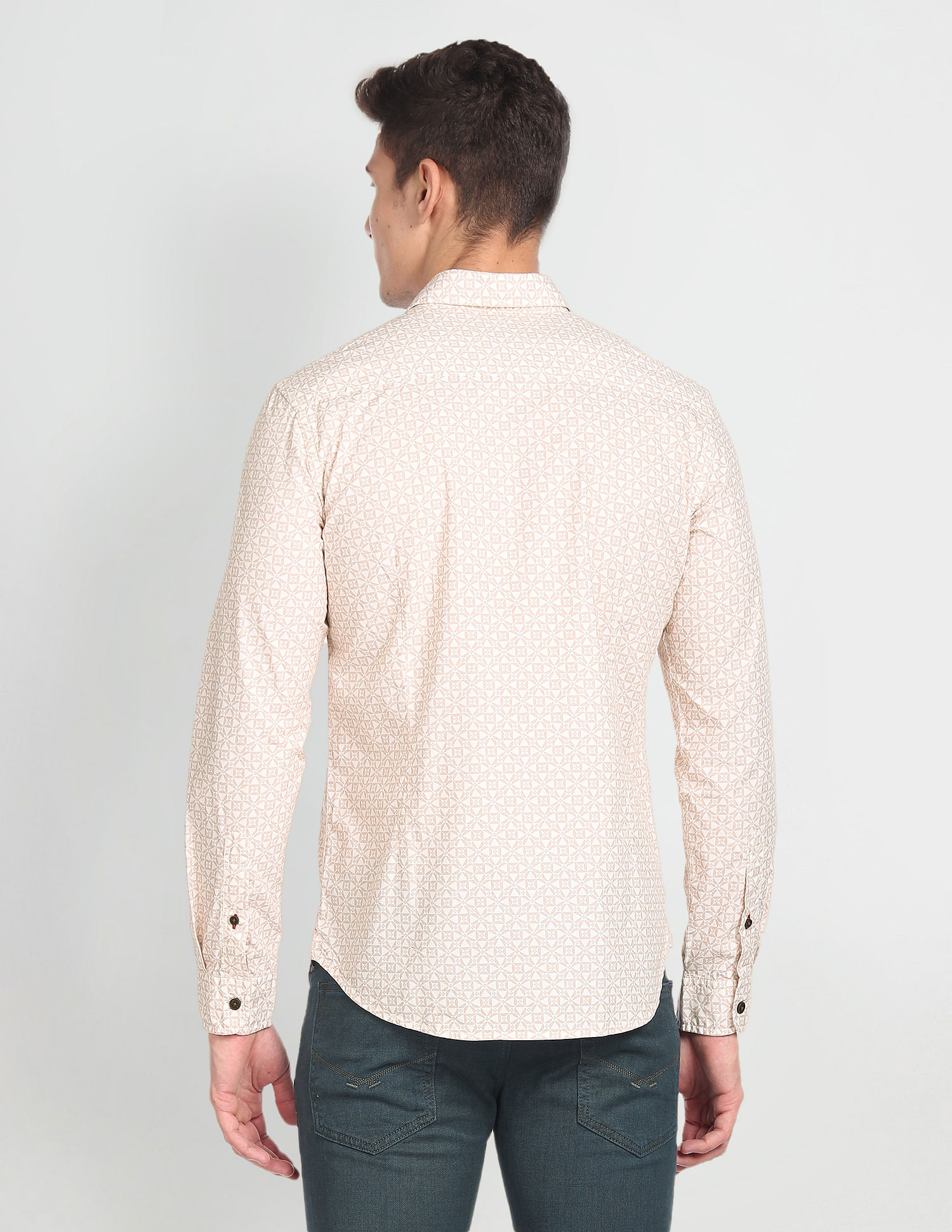 U.S. Polo Assn. Denim Co. Rounded Cuff Printed Casual Shirt