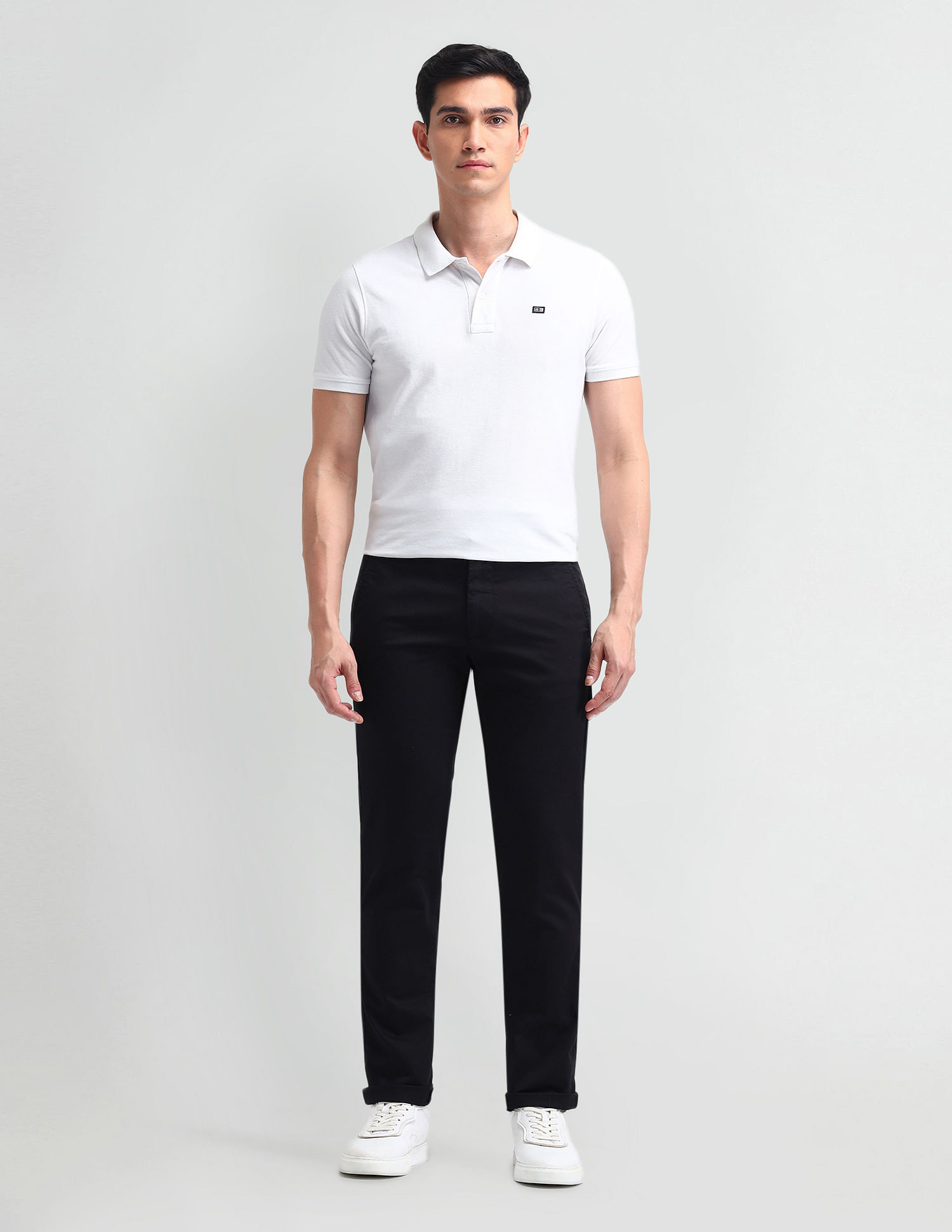 Arrow Sport Slim Fit Flat Front Trousers