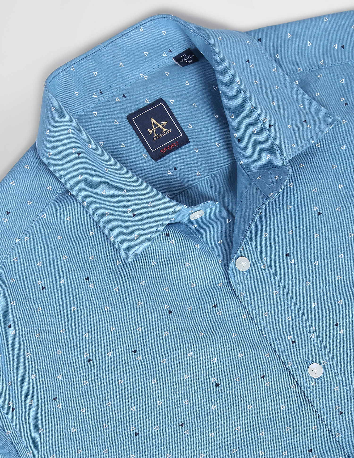 Arrow Sports Geometric Print Cotton Shirt