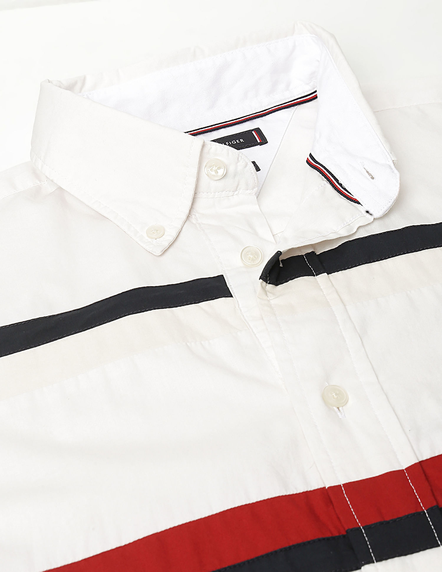 Buy Tommy Hilfiger Relaxed Fit Split Global Stripe Shirt