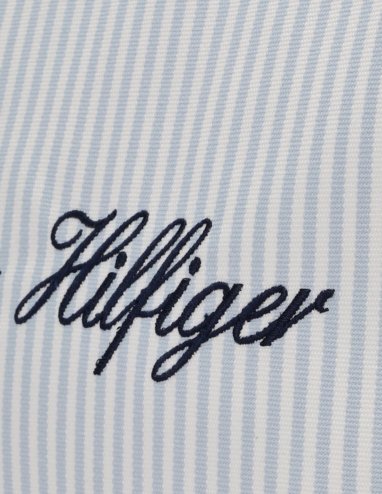Tommy Hilfiger Striped Blue Polyester Tote Bag