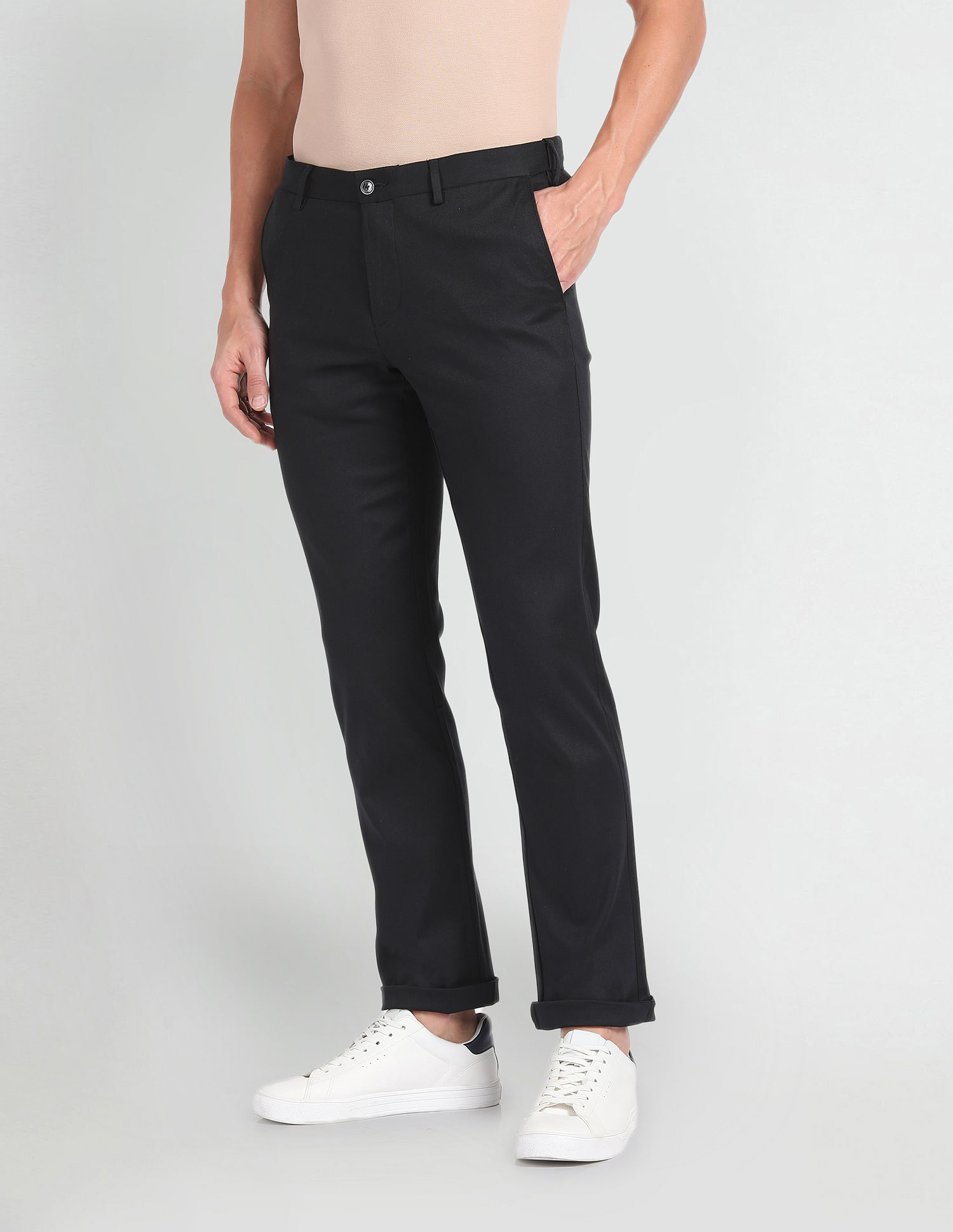 Arrow Sports Solid Dobby Autoflex Trousers