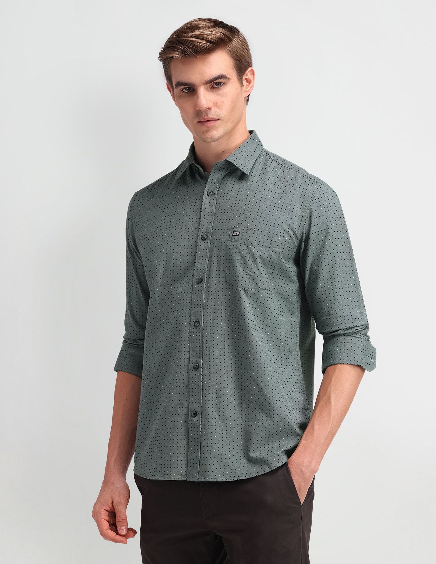 Arrow Sport All-over Print Cotton Shirt