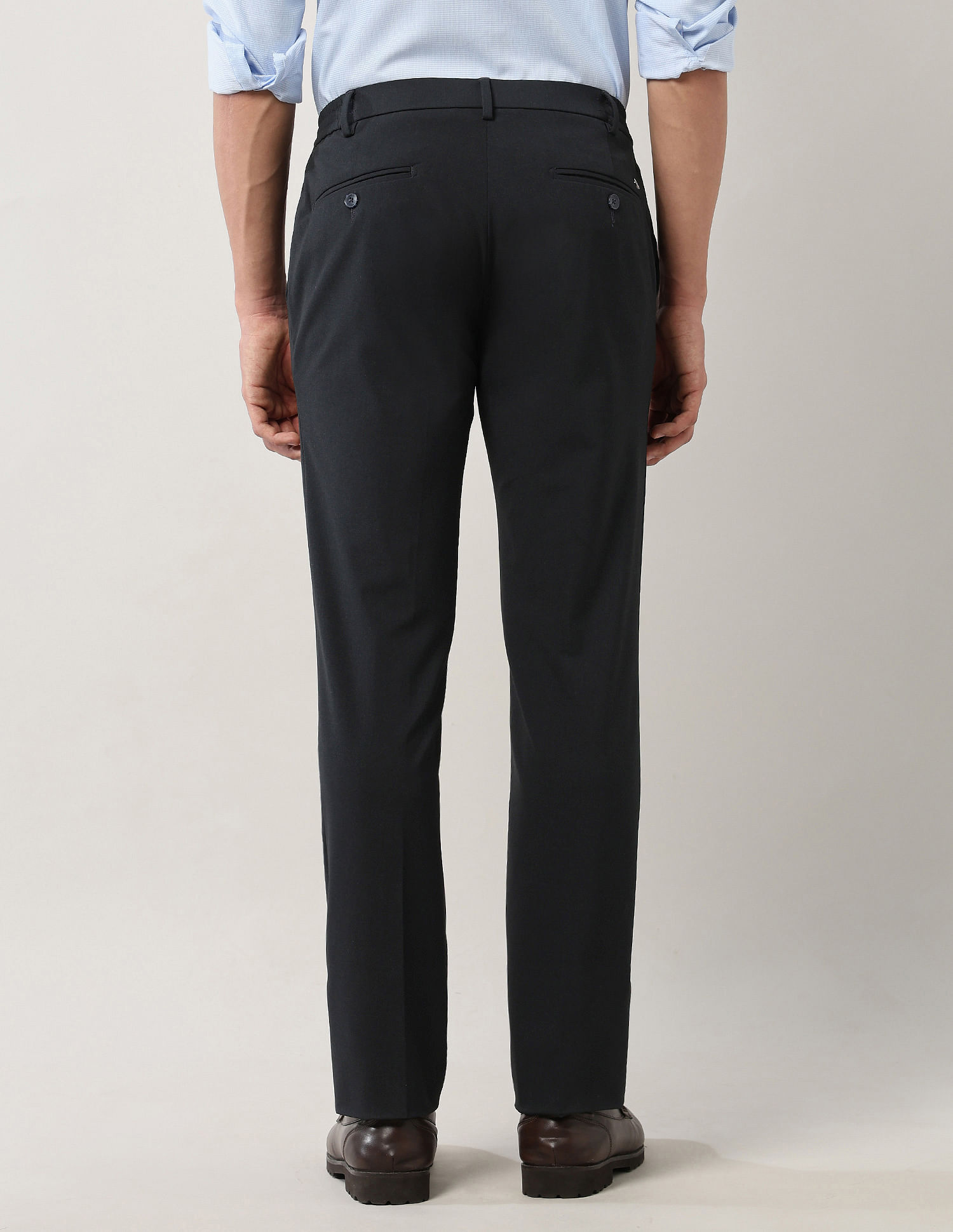 Arrow Regular Fit Mid Rise Trousers