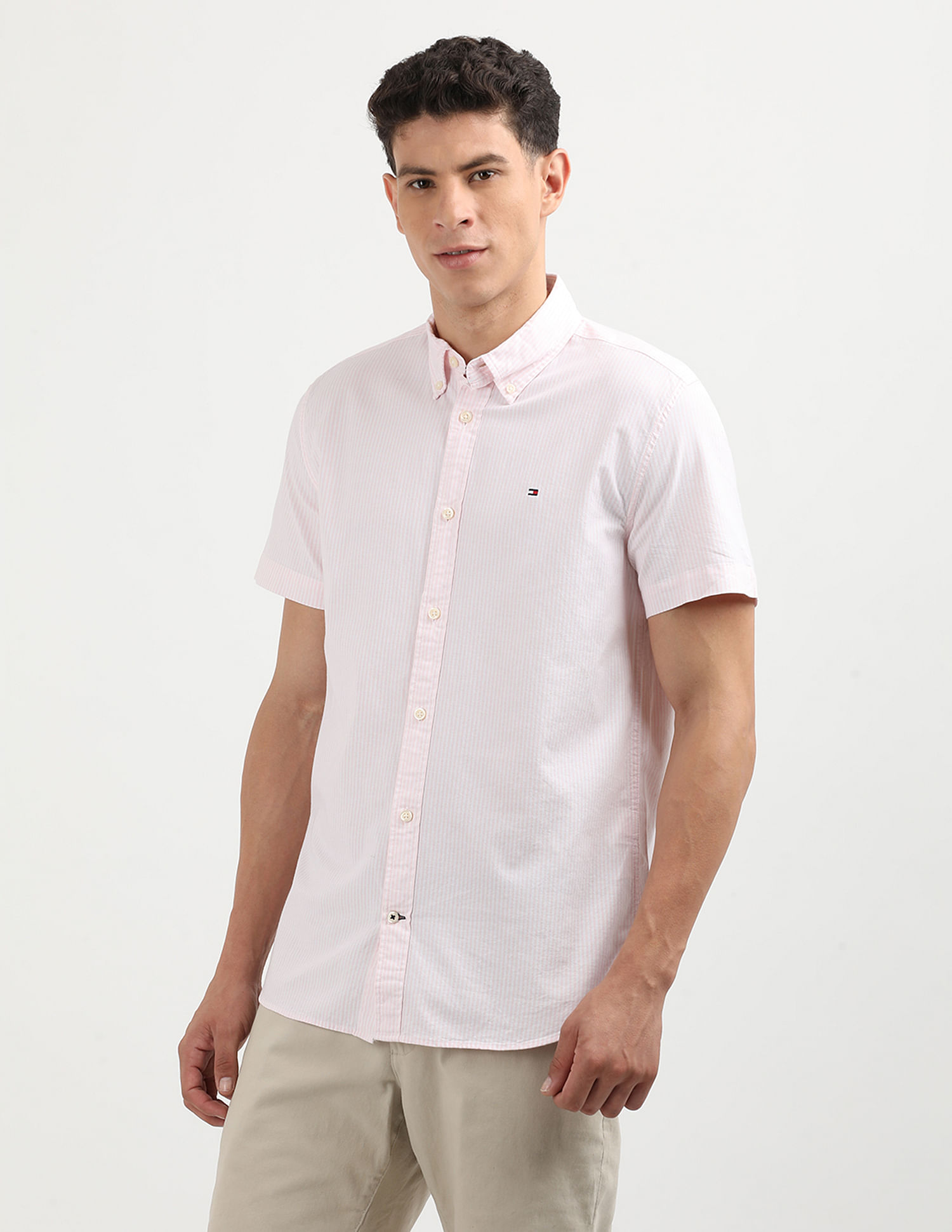 Tommy Hilfiger Stretch Short Sleeve Oxford Shirt