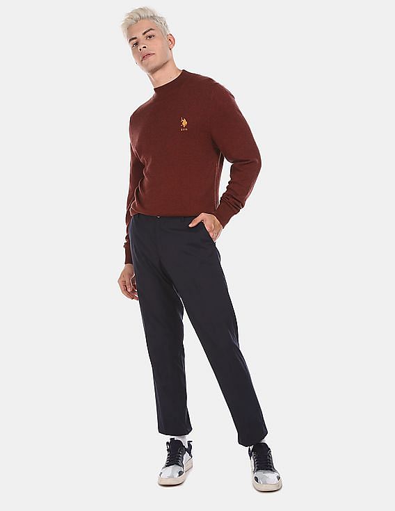 U.S. Polo Assn. High Neck Solid Sweater