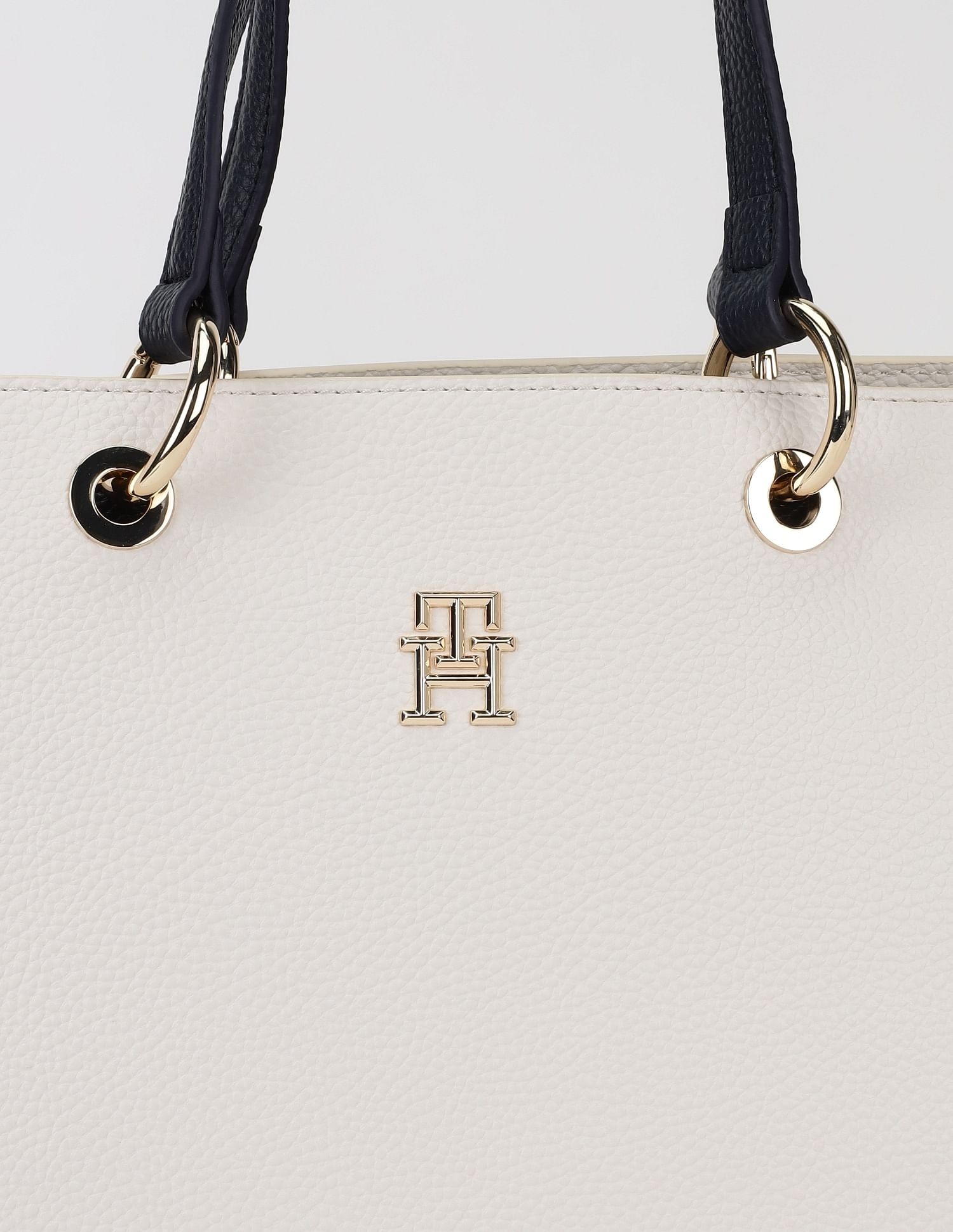 Tommy Hilfiger Solid White Pu Handbag