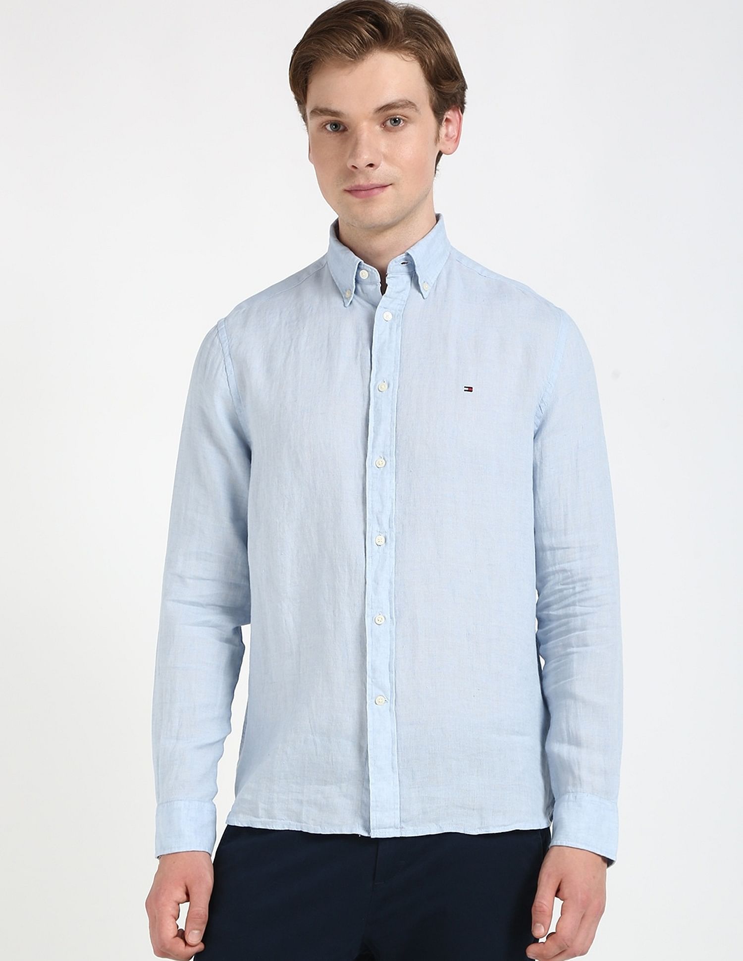 Tommy Hilfiger Solid Regular-Fit Linen Shirt