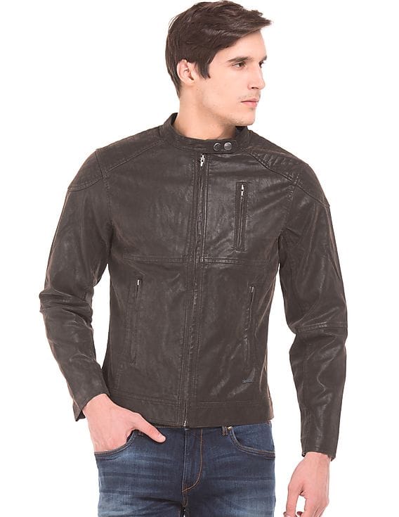 flying machine leather jacket