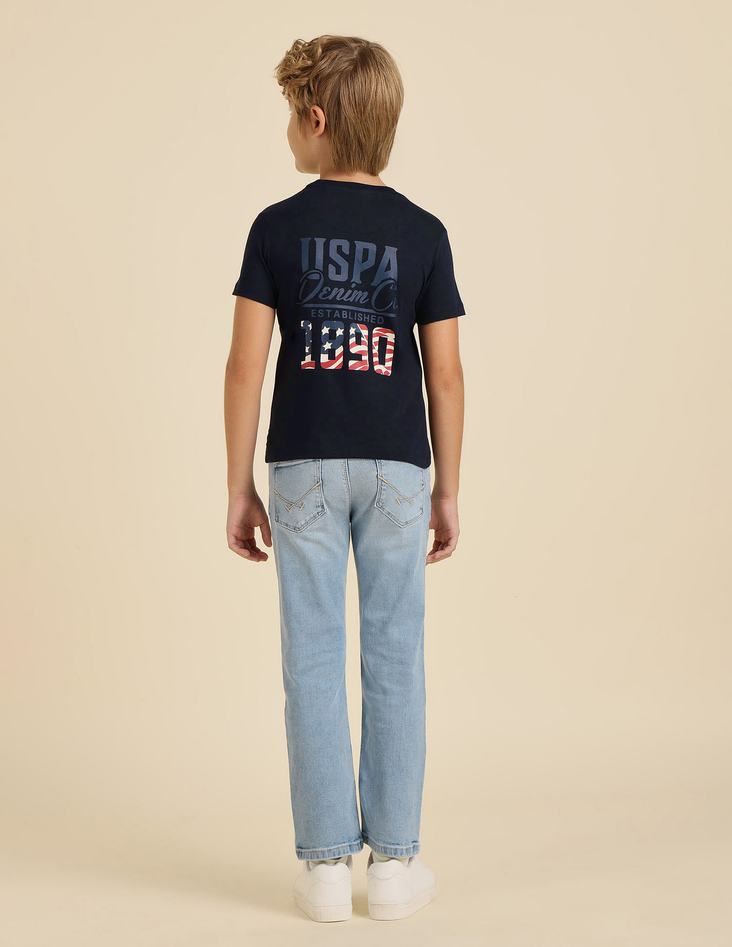 U.S. Polo Assn. Kids Boys Brand Printed Regular Fit T-Shirt