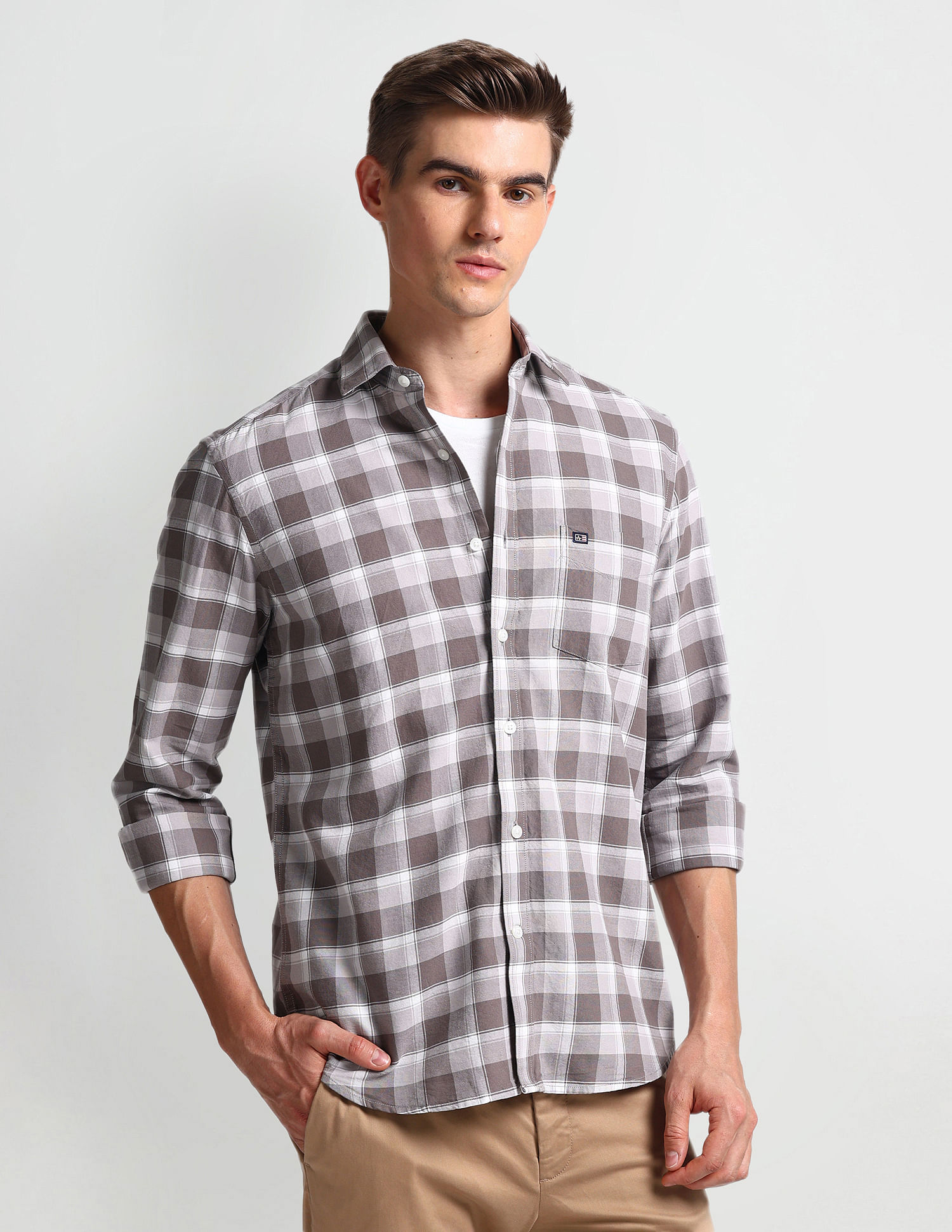 Arrow Sports Tartan Check Oxford Shirt