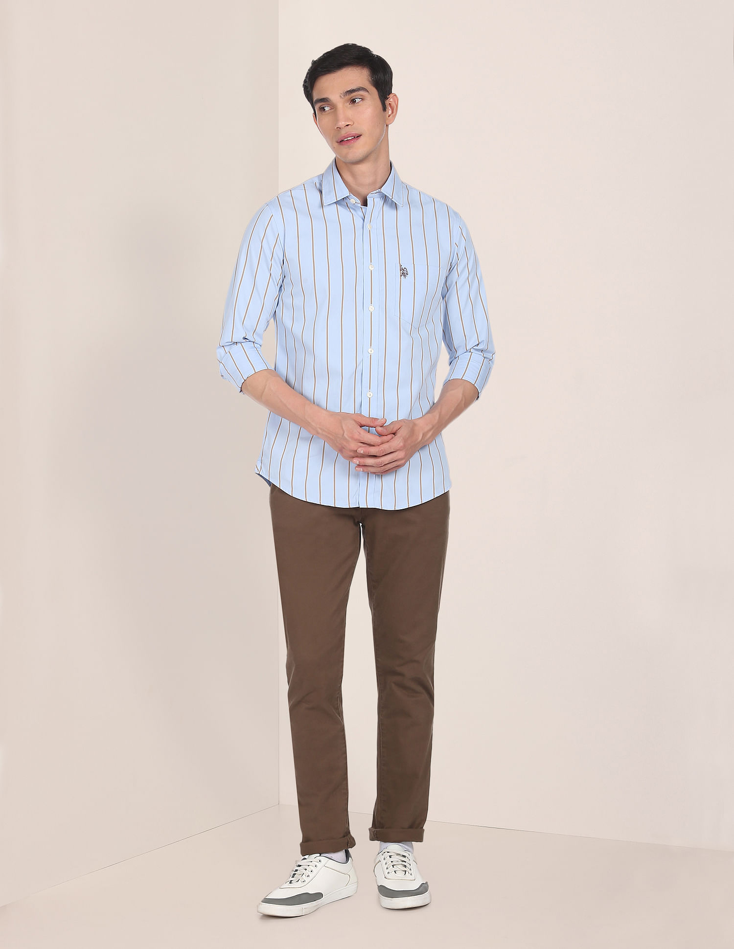 U.S. Polo Assn. Pure Cotton Striped Casual Shirt
