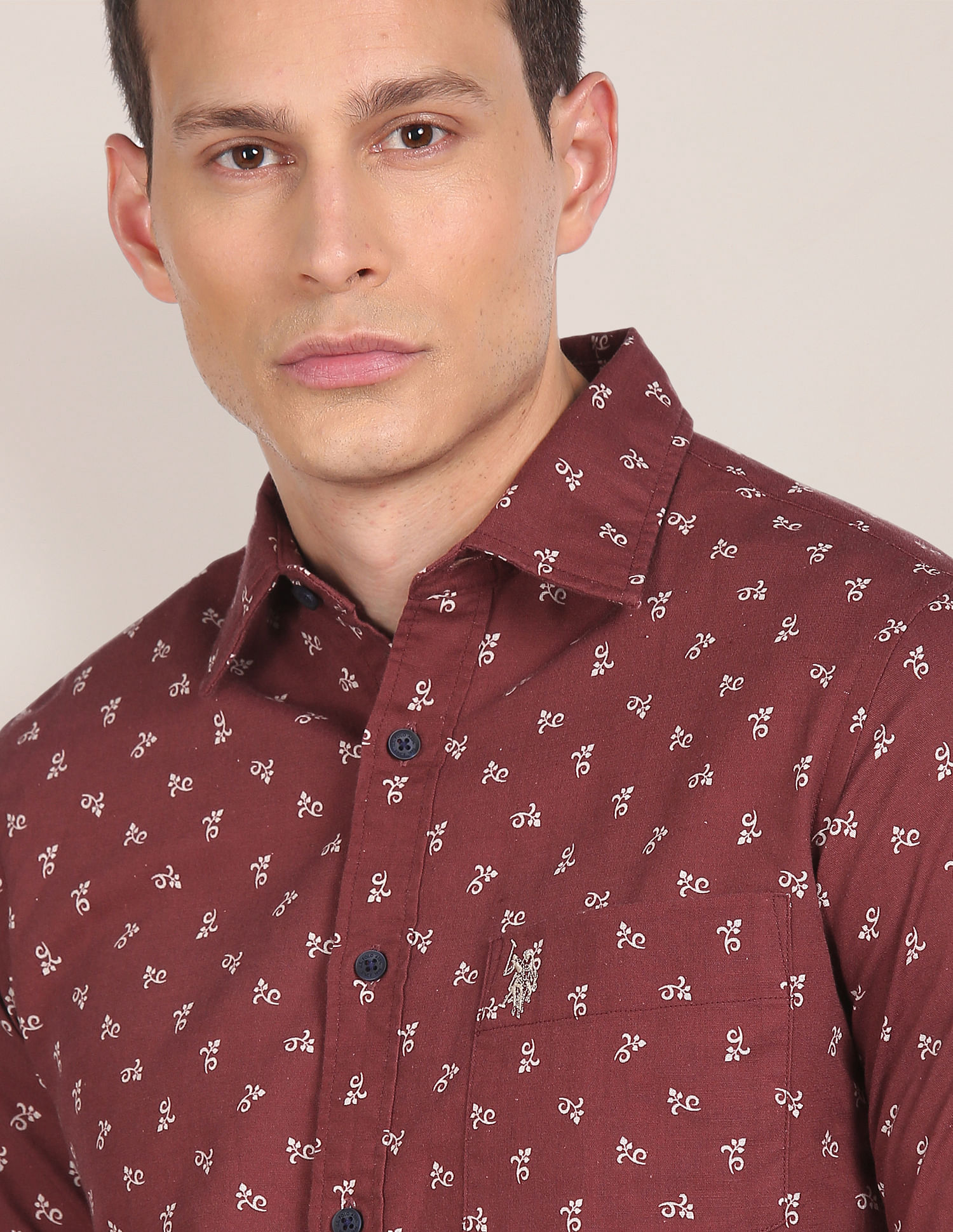 U.S. Polo Assn. Spread Collar Printed Casual Shirt