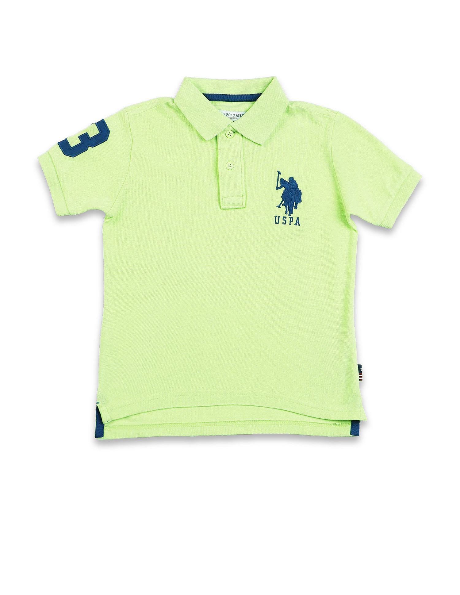 U.S. Polo Assn. Kids Boys Ribbed Collar Pique Polo Shirt