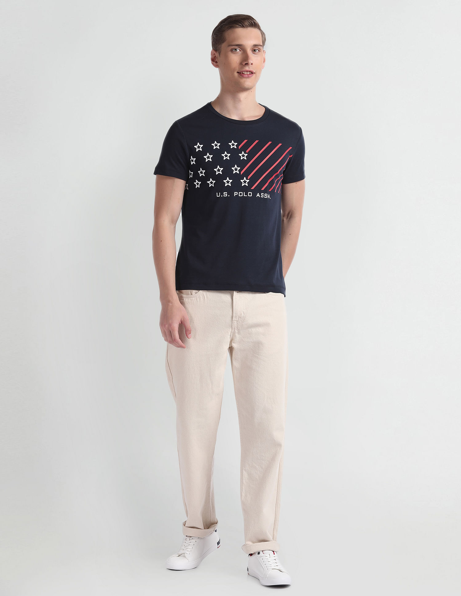 U.S. Polo Assn. Denim Co. Brand Print Cotton T-Shirt