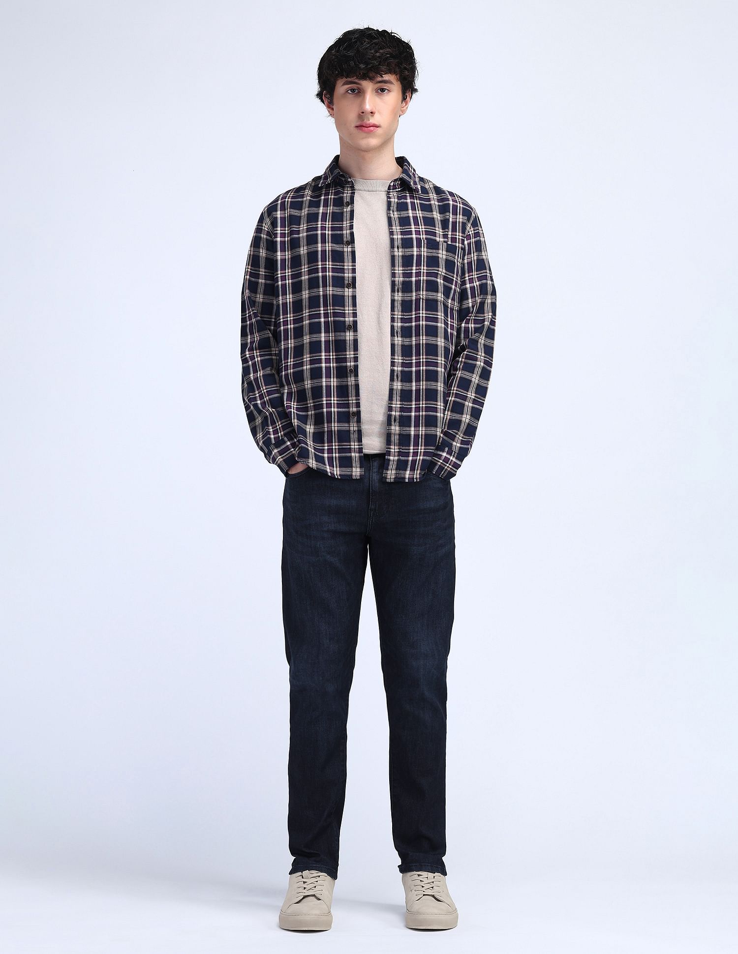 Flying Machine Slash Slim Tapered Fit Jeans