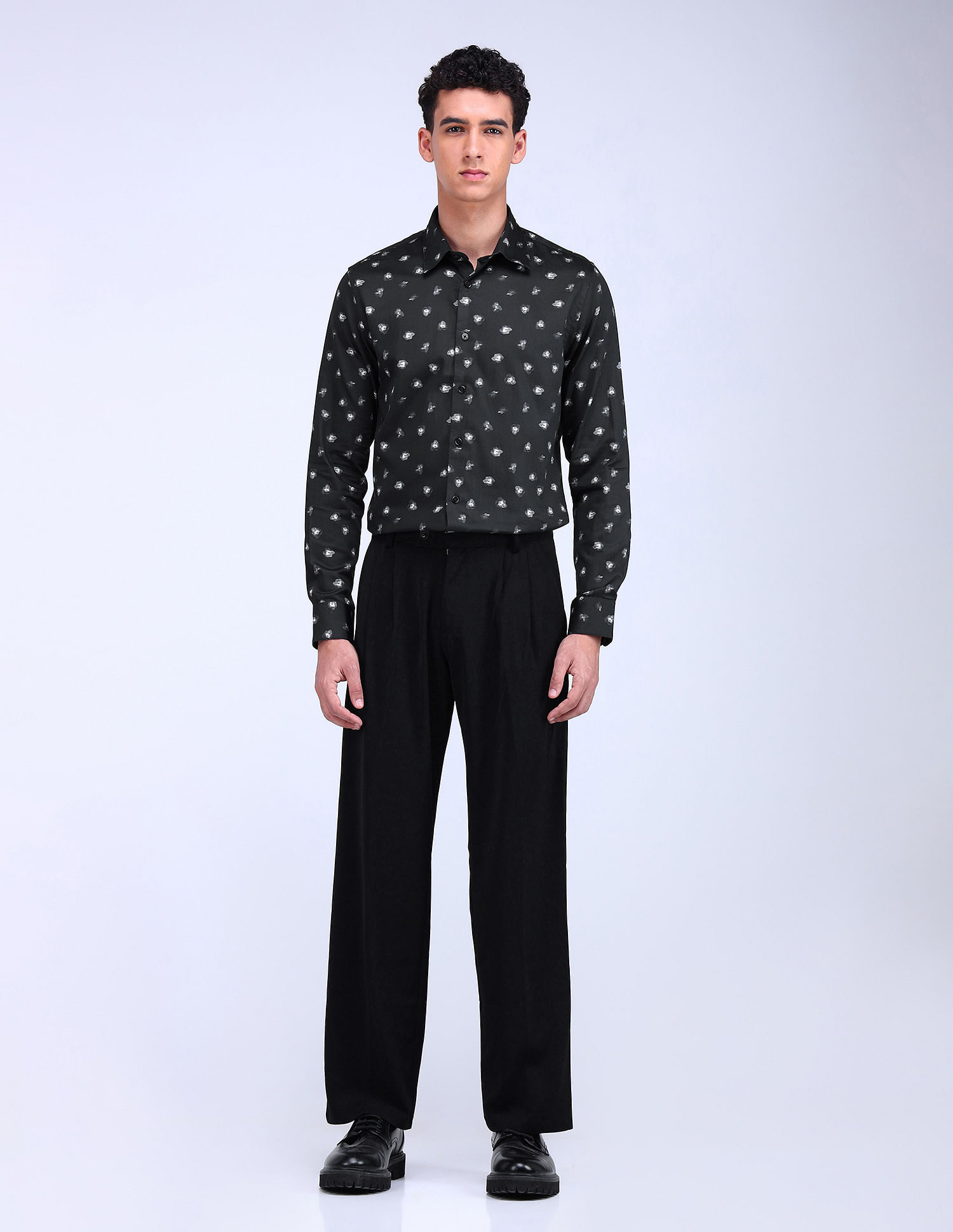 Flying Machine F-Lite Digital Print Sateen Shirt