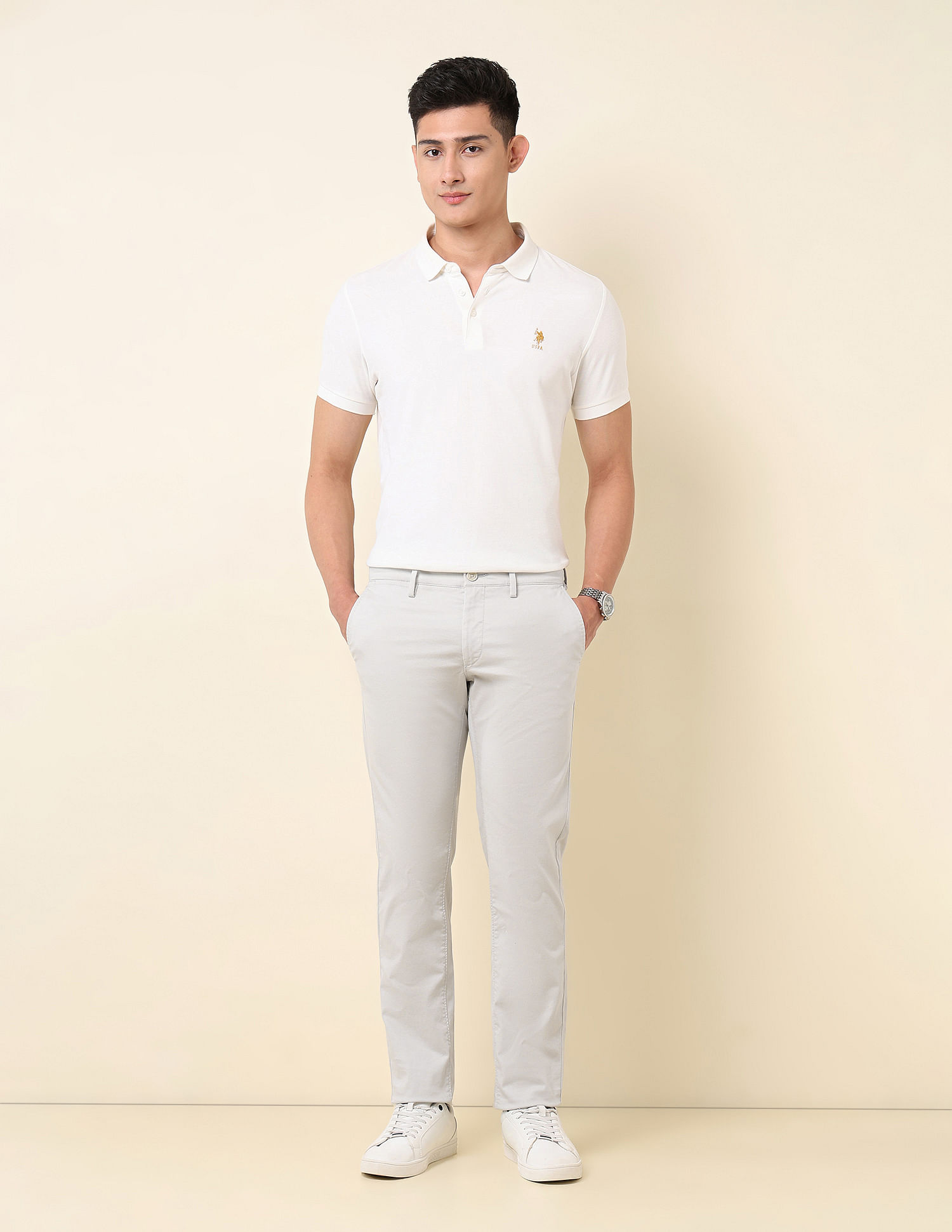 U.S. Polo Assn. Dobby Denver Slim Fit Trousers