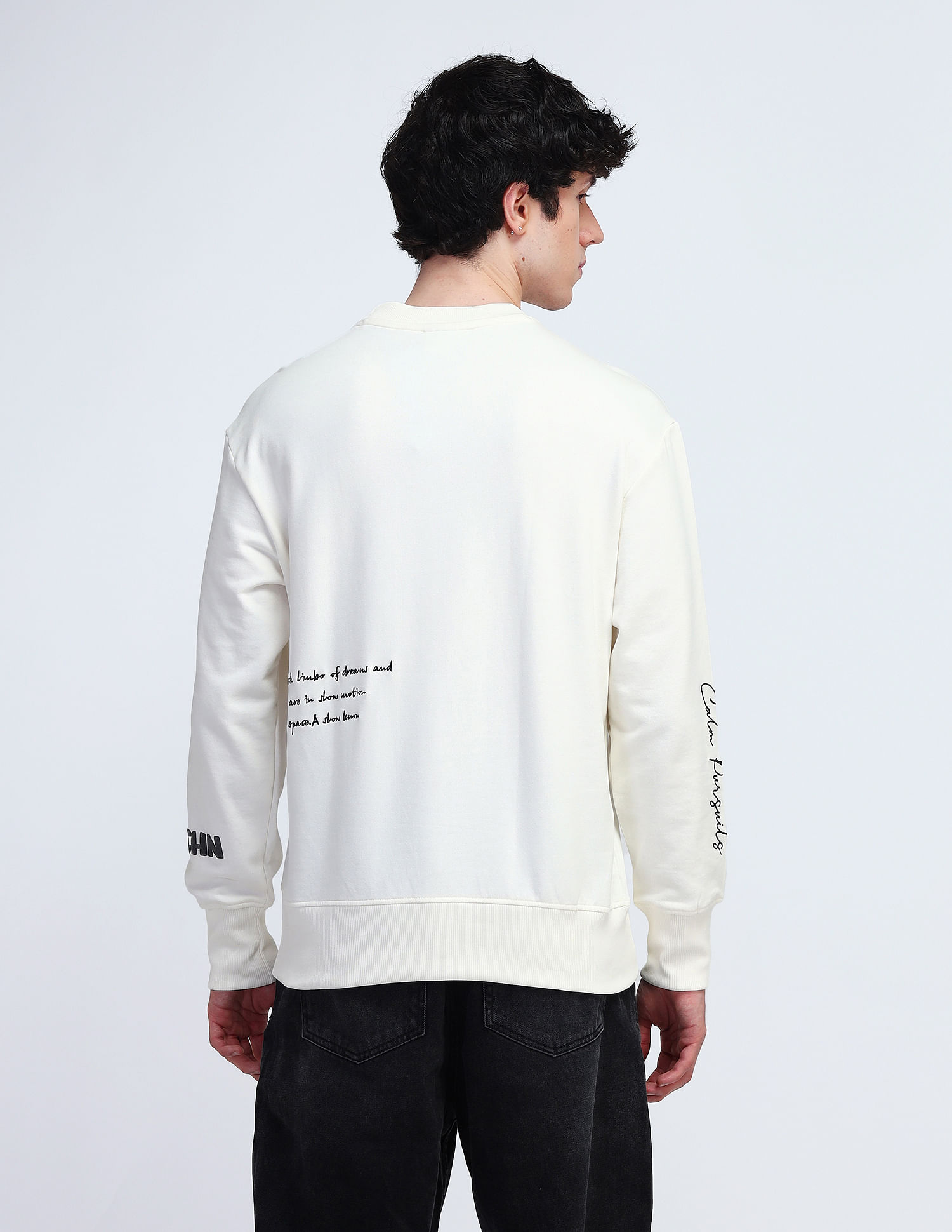 Flying Machine Relaxed Fit Printed Sweatshirt