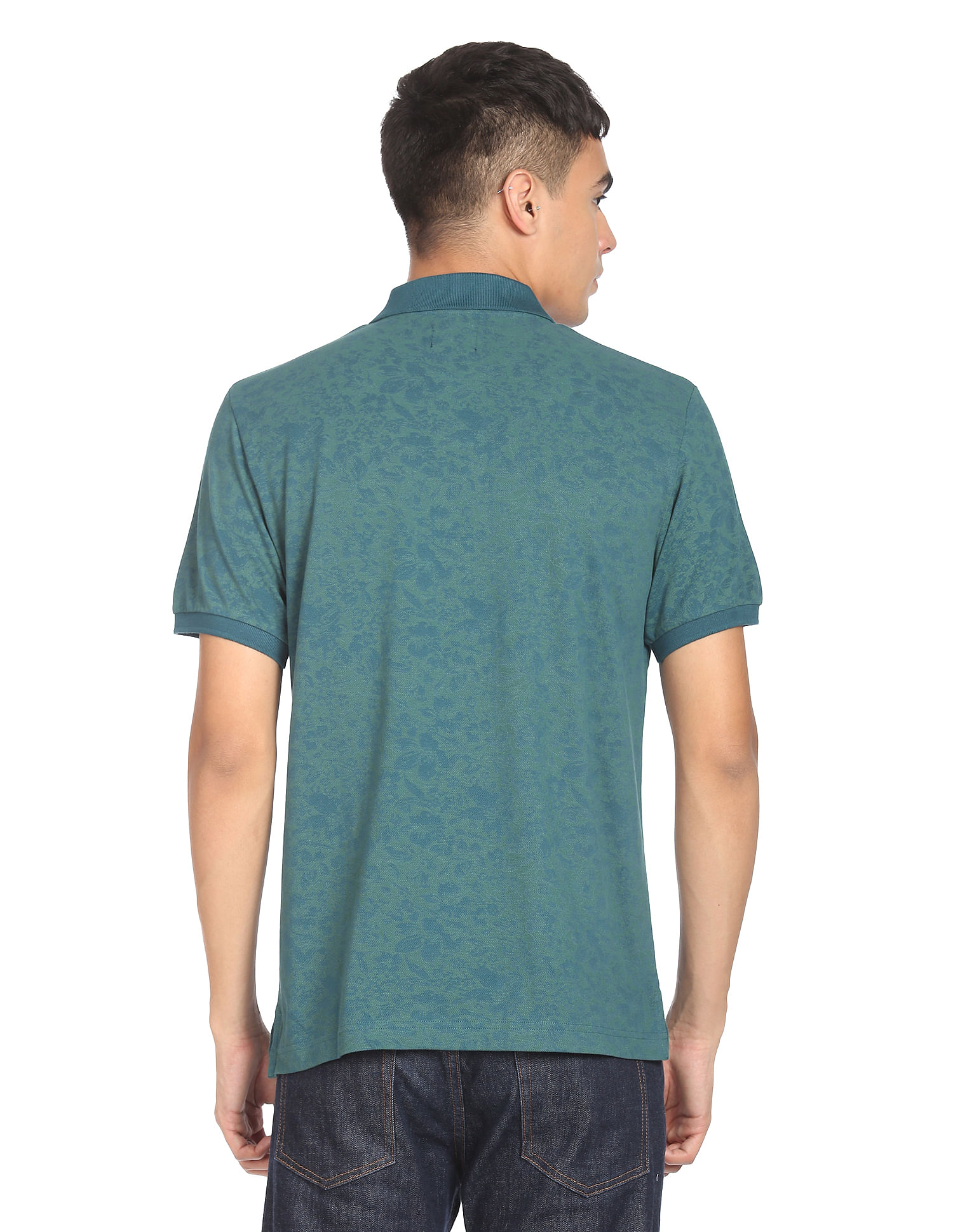 Flying Machine All Over Floral Print Cotton Polo Shirt