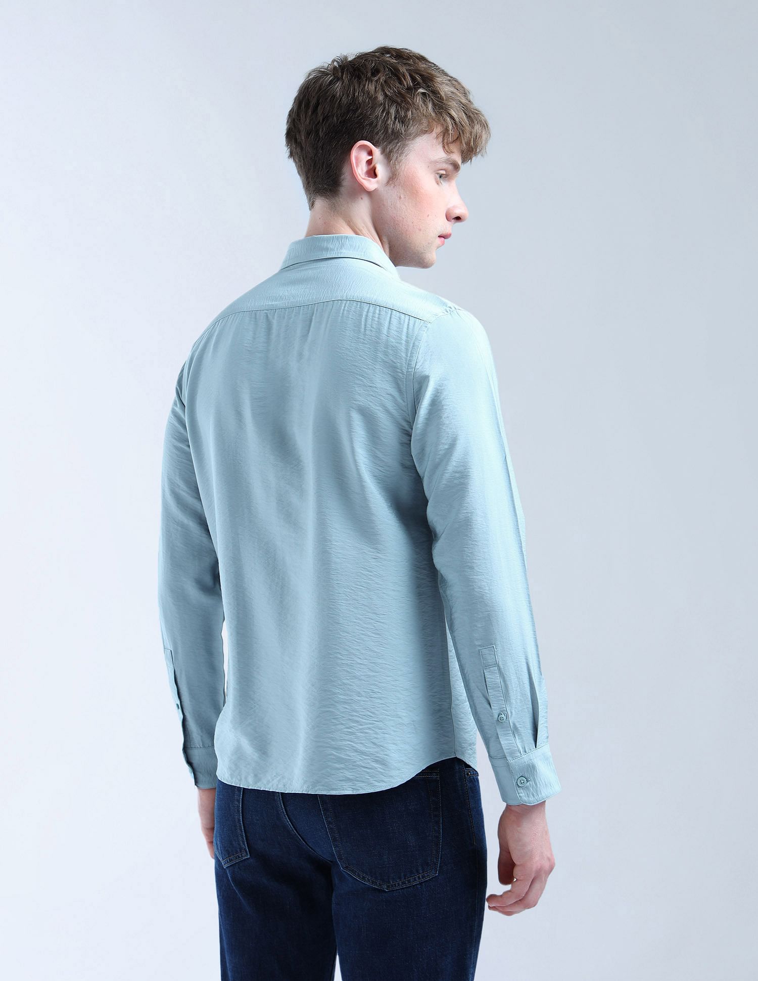 Flying Machine Solid Regular Fit Digitopia Shirt