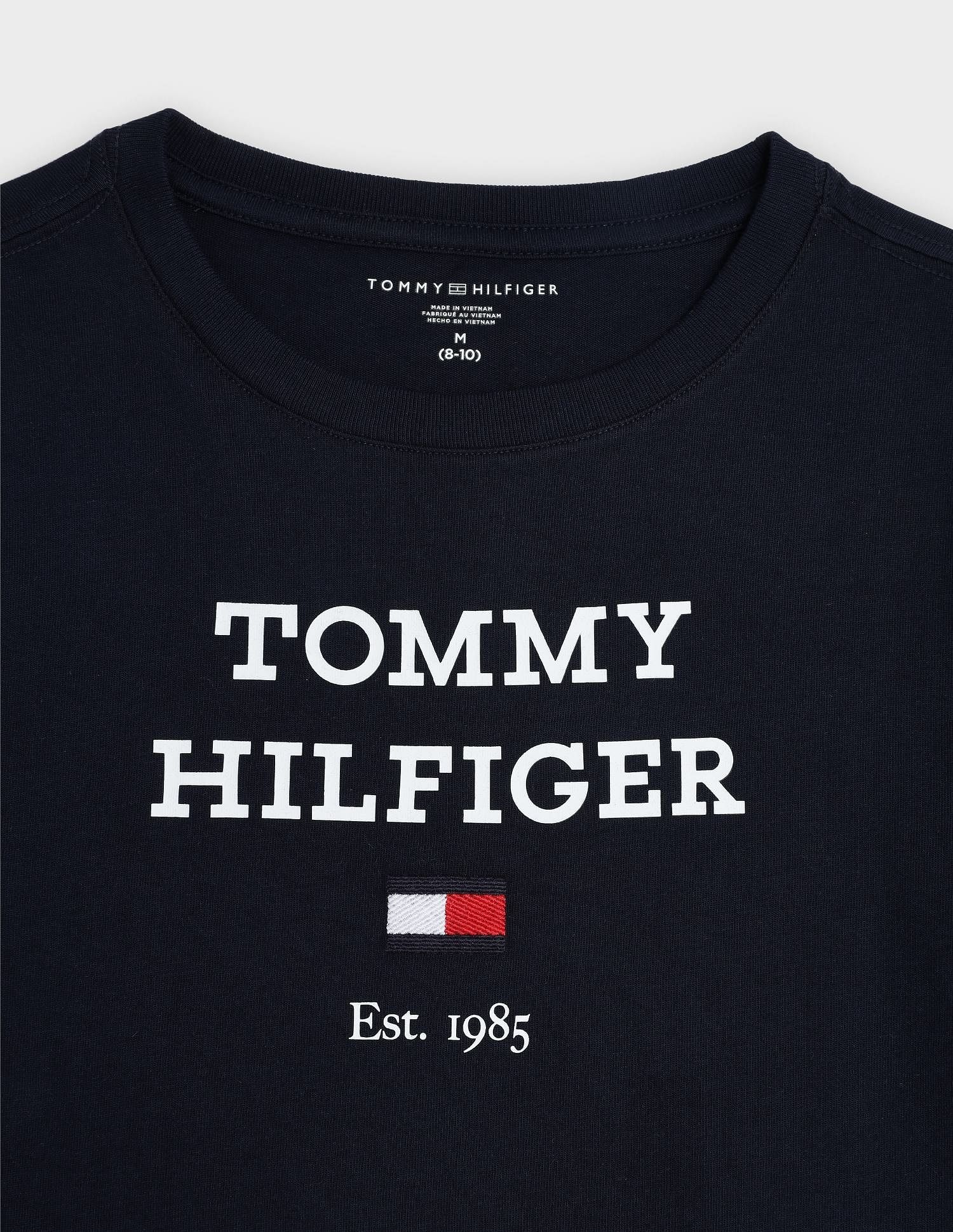 Tommy Hilfiger Kids Boys Logo Regular Fit Cotton T-Shirt