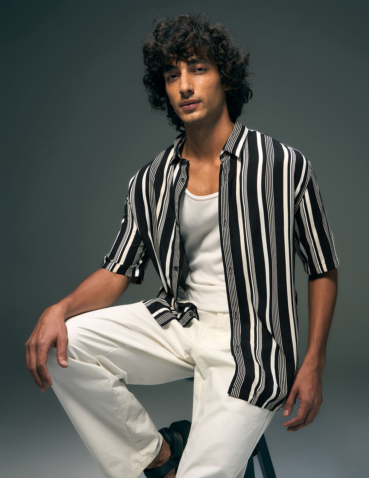 Flying Machine Vertical Striped Oversized Fit Shirt