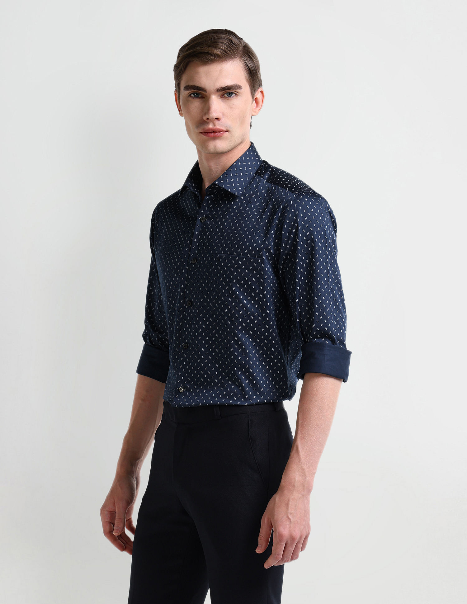 Arrow Manhattan Slim Fit Geometric Print Shirt