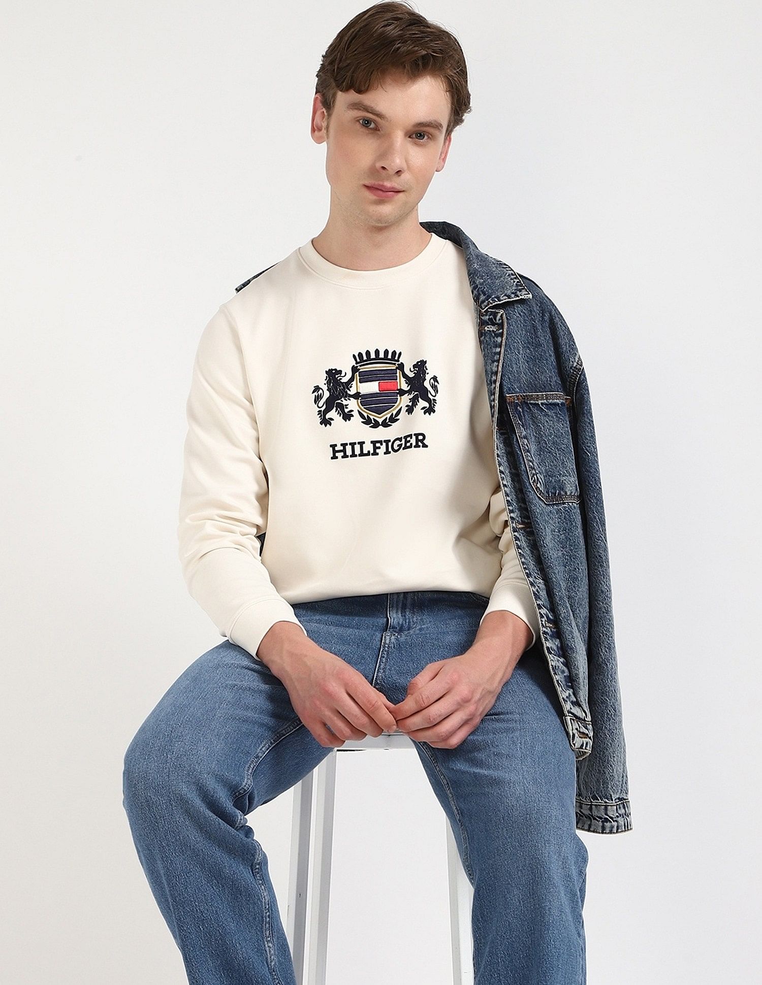 Tommy Hilfiger Embroidered Logo Regular-Fit Cotton Sweatshirt