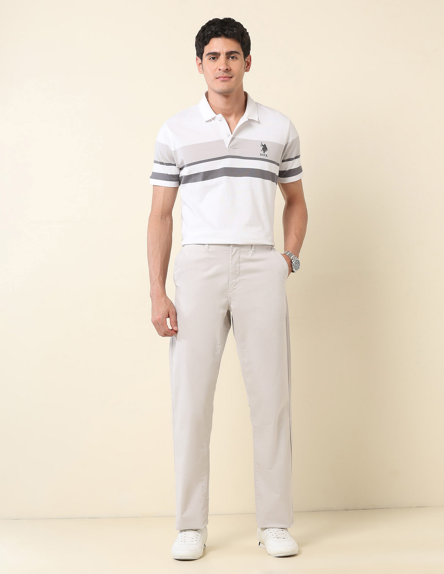 U.S. Polo Assn. Riley Straight Fit Twill Trousers