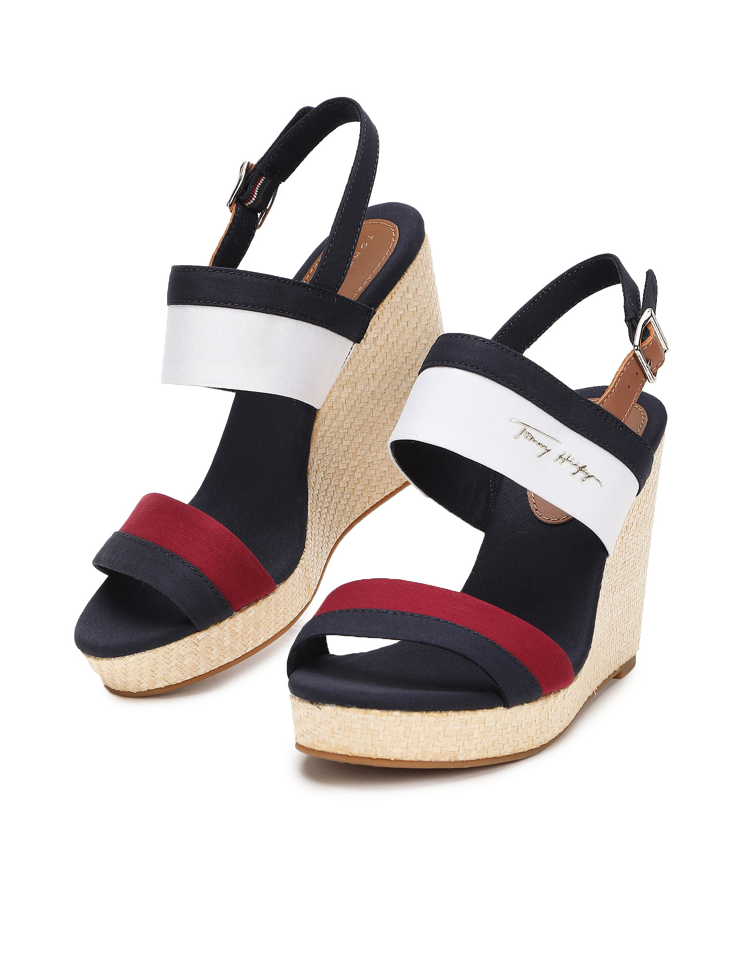 Th monogram 2024 high wedge sandals