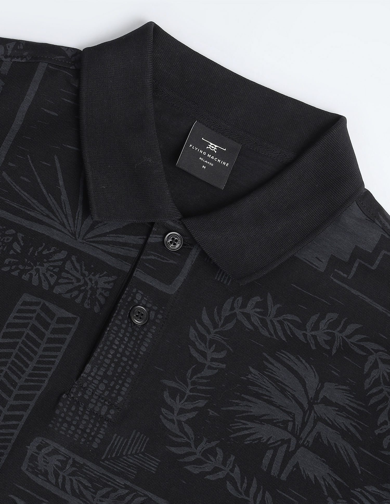 Flying Machine Tropical Print Relaxed Polo Shirt
