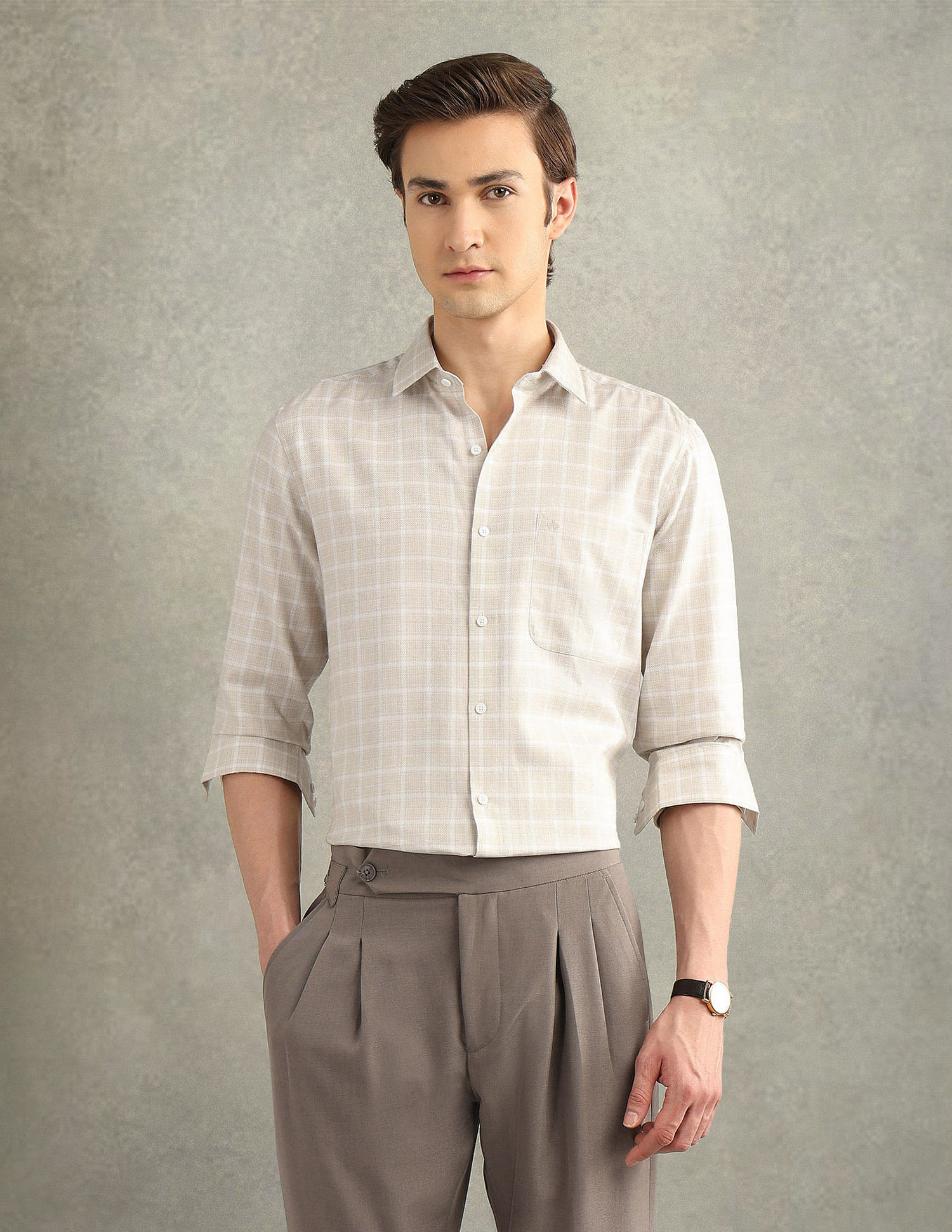 Arrow Windowpane Checked Italian Elegance Shirt