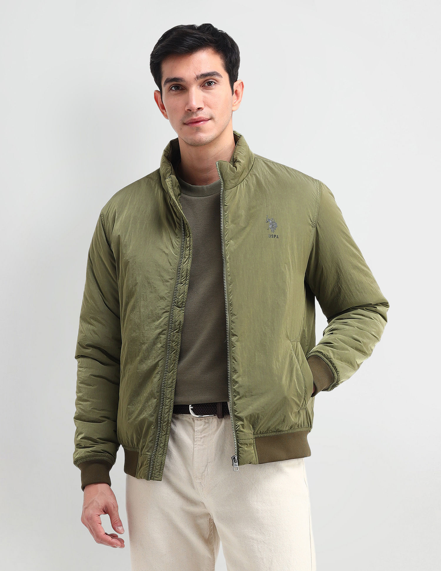 U.S. Polo Assn. Denim Co. Solid High Neck Jacket