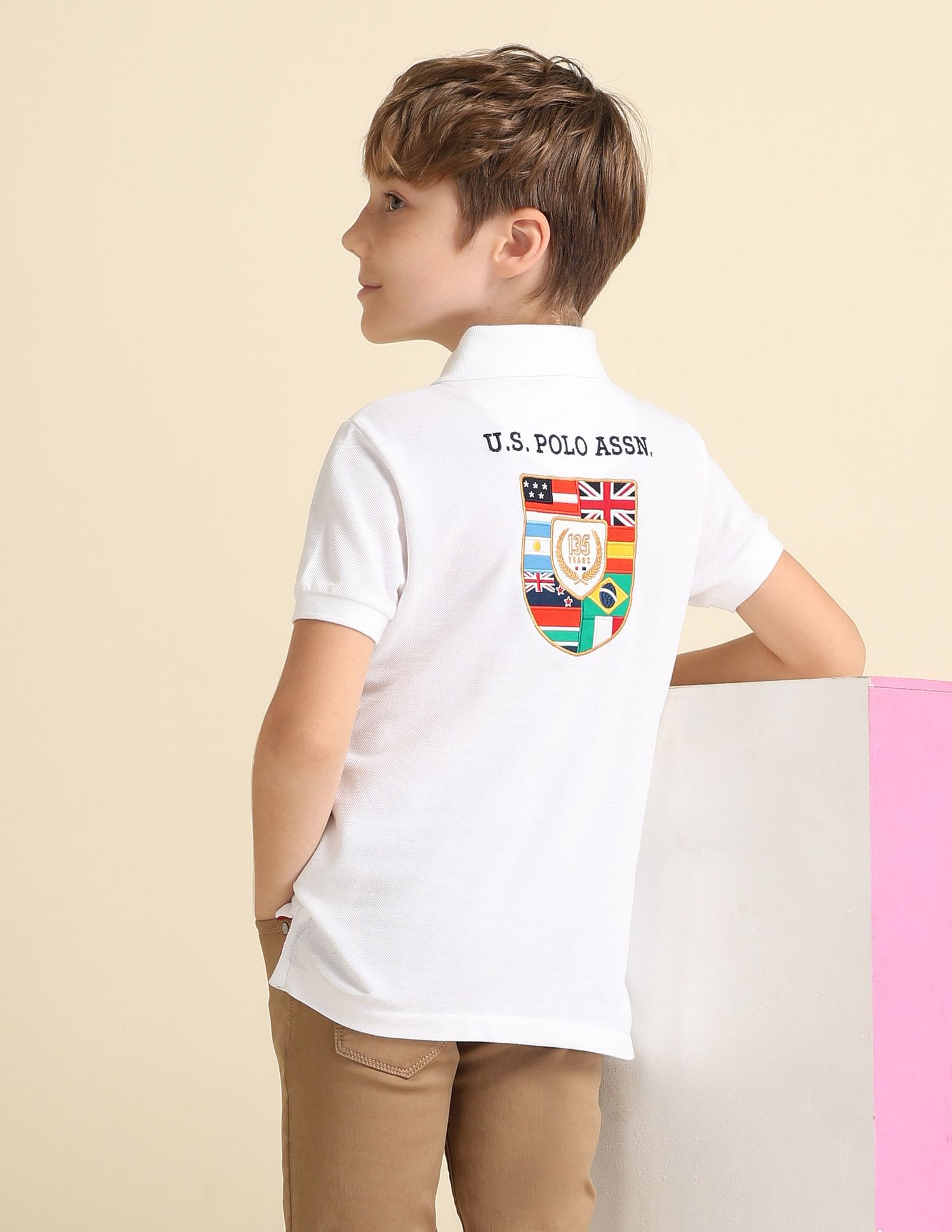 U.S. Polo Assn. Kids Boys Brand Appliqued Regular Fit Polo Shirt