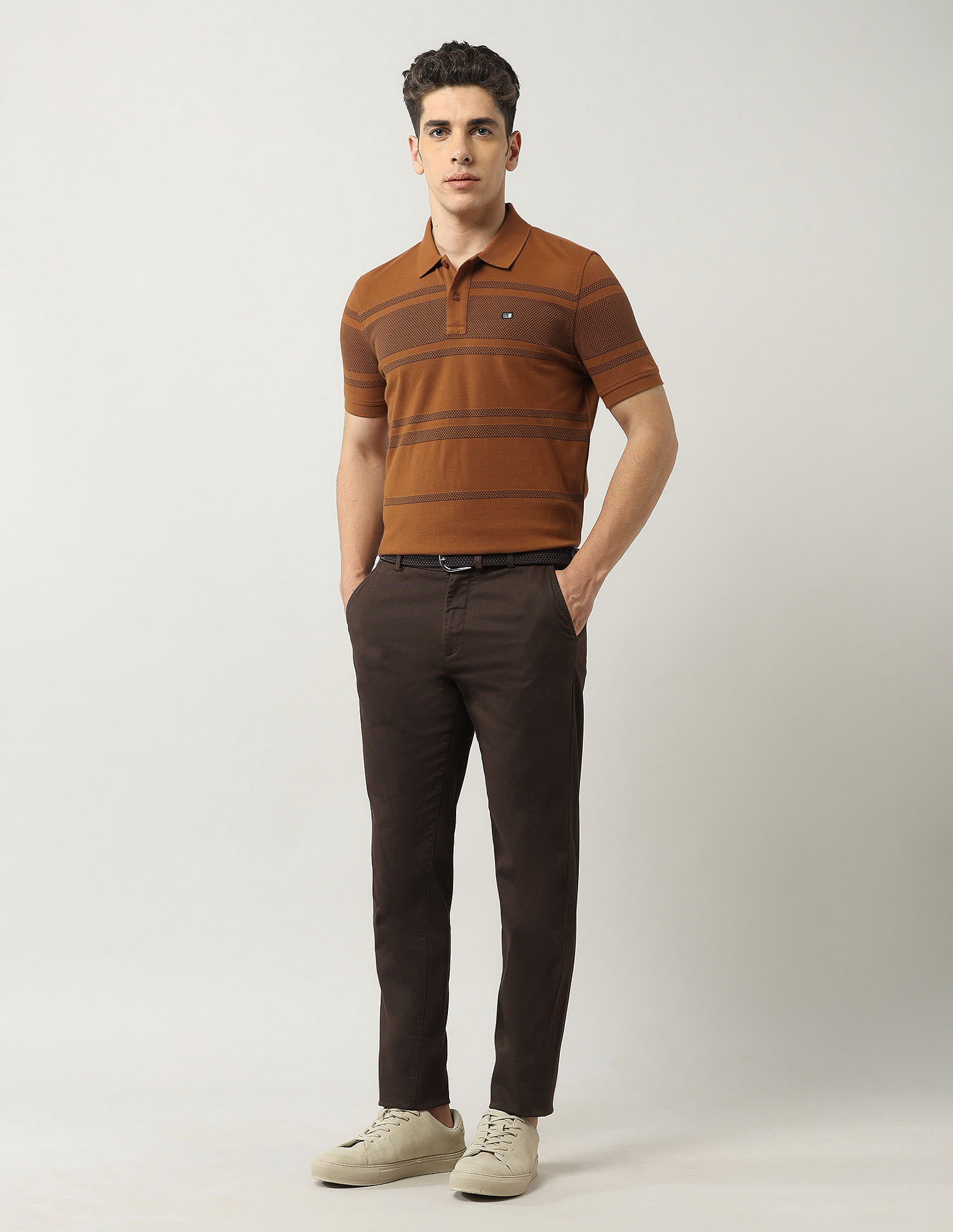 Arrow Sport Horizontal Striped Dynamax Polo Shirt