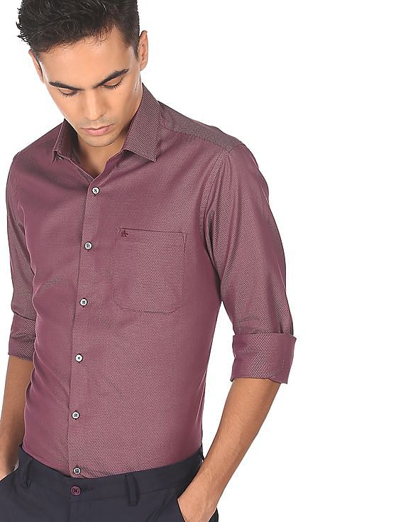 Mens burgundy store dress shirt