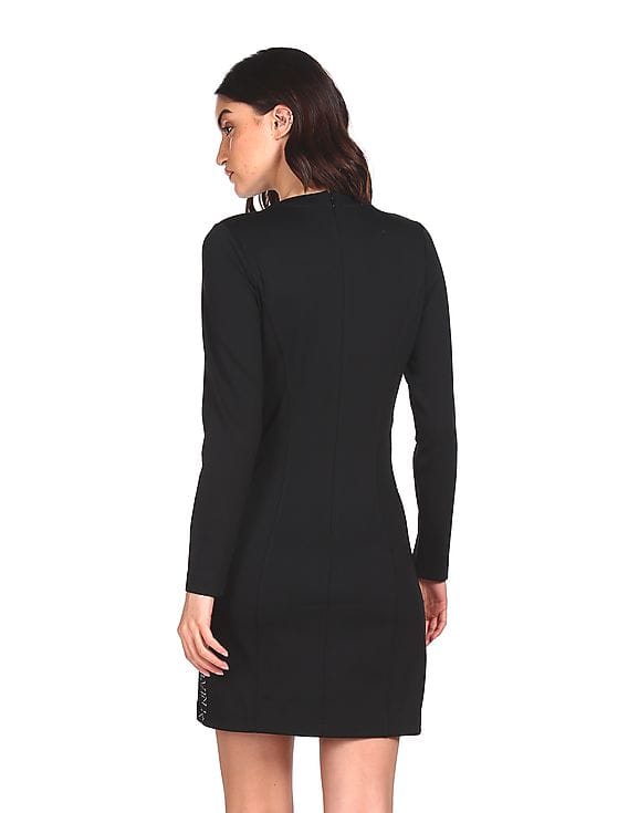 chinese dress ladies Calvin Klein Womens Mesh Ruched Long Sleeve Dress – ShopCGX