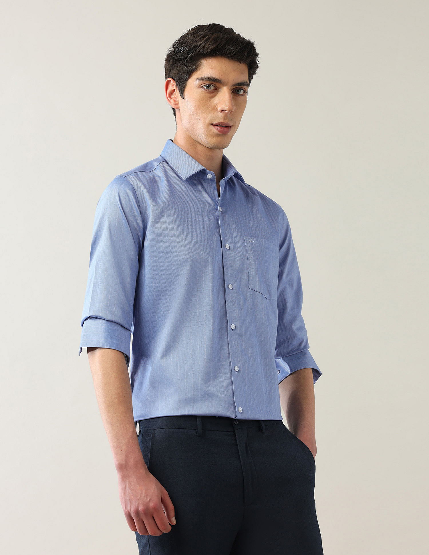 Arrow Vertical Stripes Autopress Flx Shirt