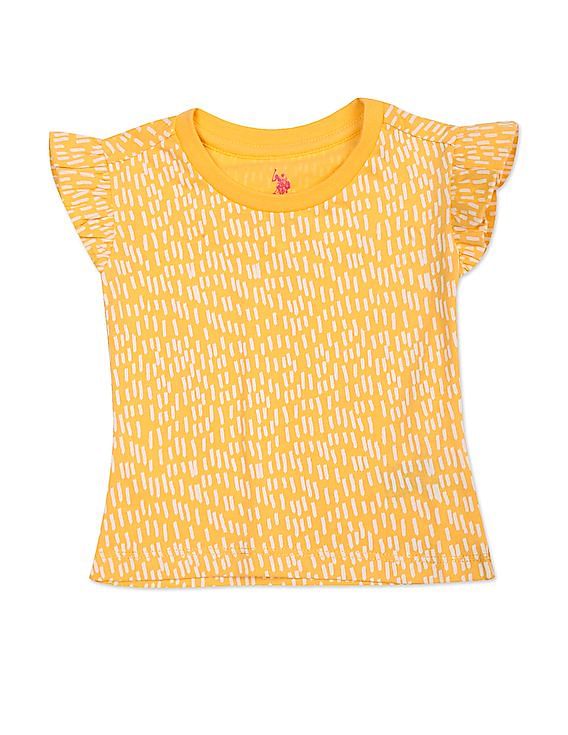 U.S. Polo Assn. Kids Girls Assorted Round Neck Printed T-Shirt - Pack Of 2